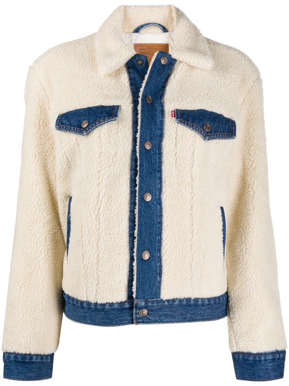 faux-shearling denim jacket - 1