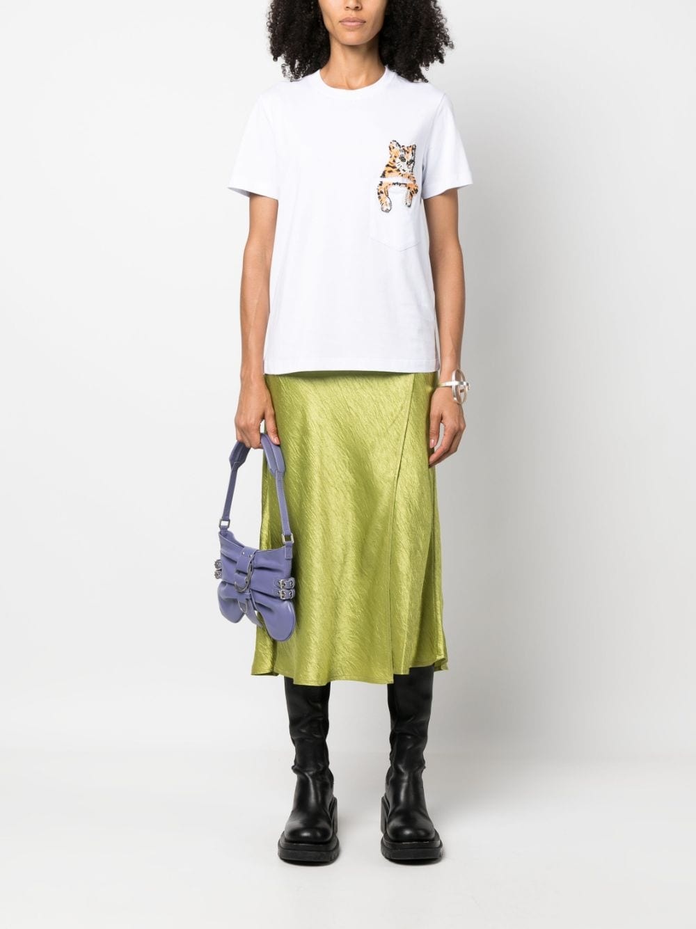cat-embellished cotton T-shirt - 2