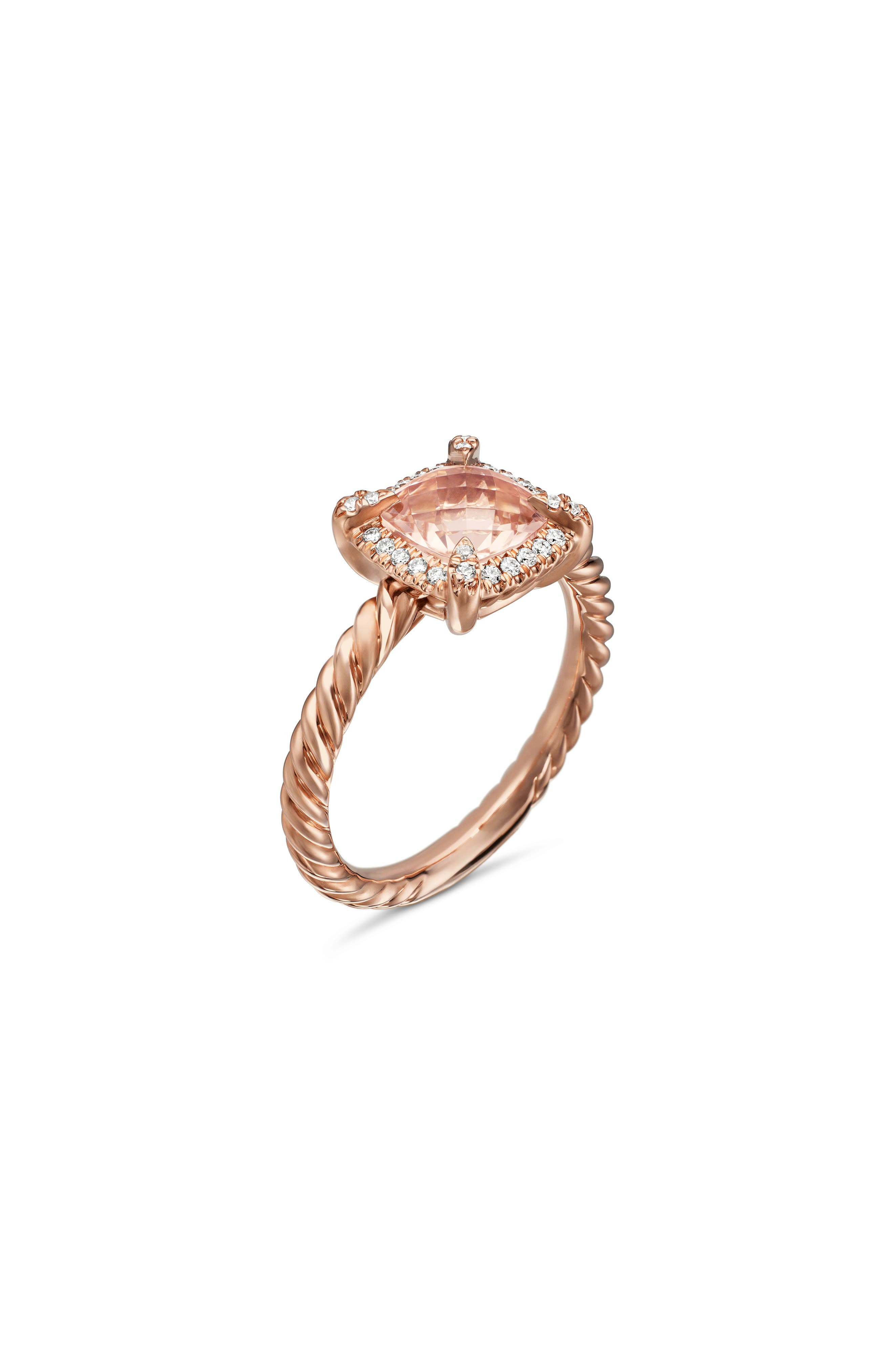 David Yurman Petite Chatelaine® Pavé Bezel Ring in Morganite at Nordstrom - 5