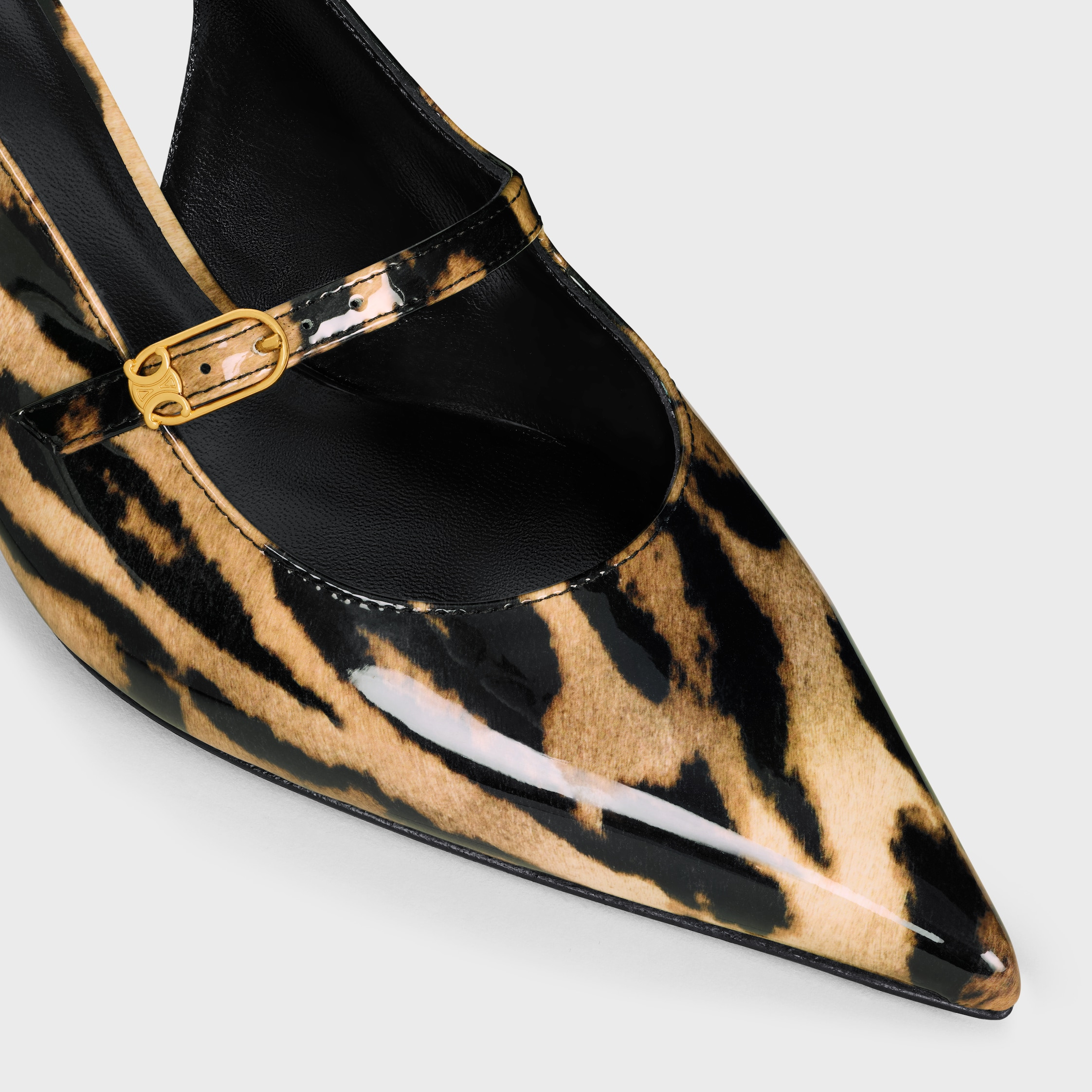 CELINE JUDY MARY JANE SLINGBACK IN PRINTED LEOPARD PATENT CALFSKIN - 4