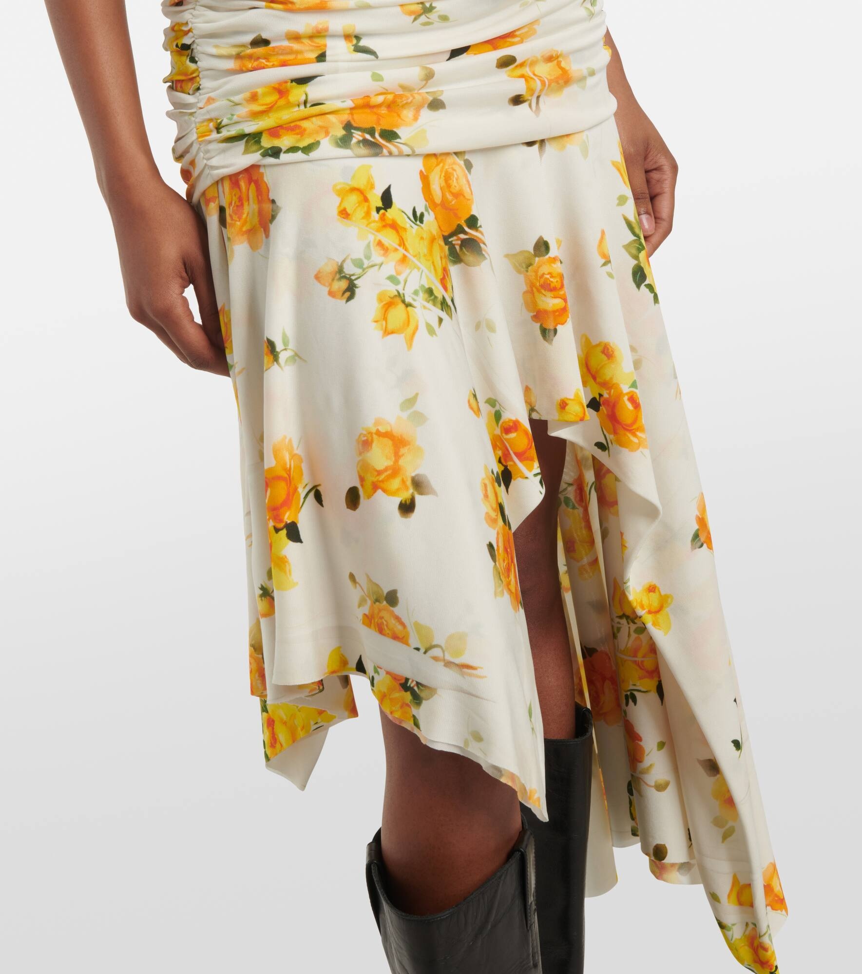 Dikata floral asymmetric midi dress - 5