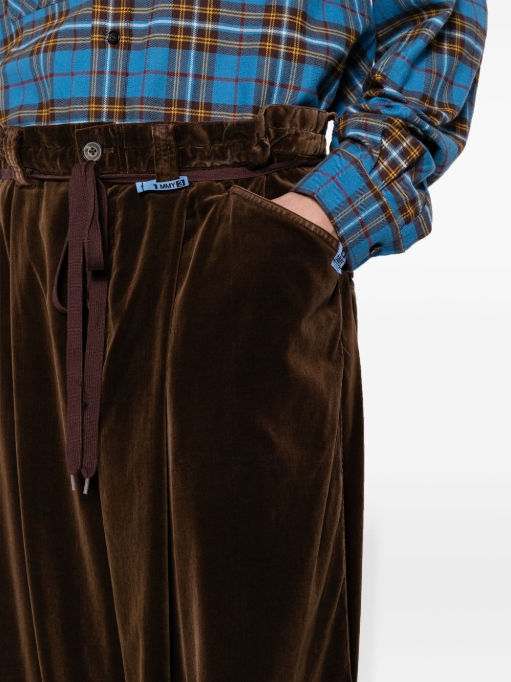 wide-leg velvet trousers - 5