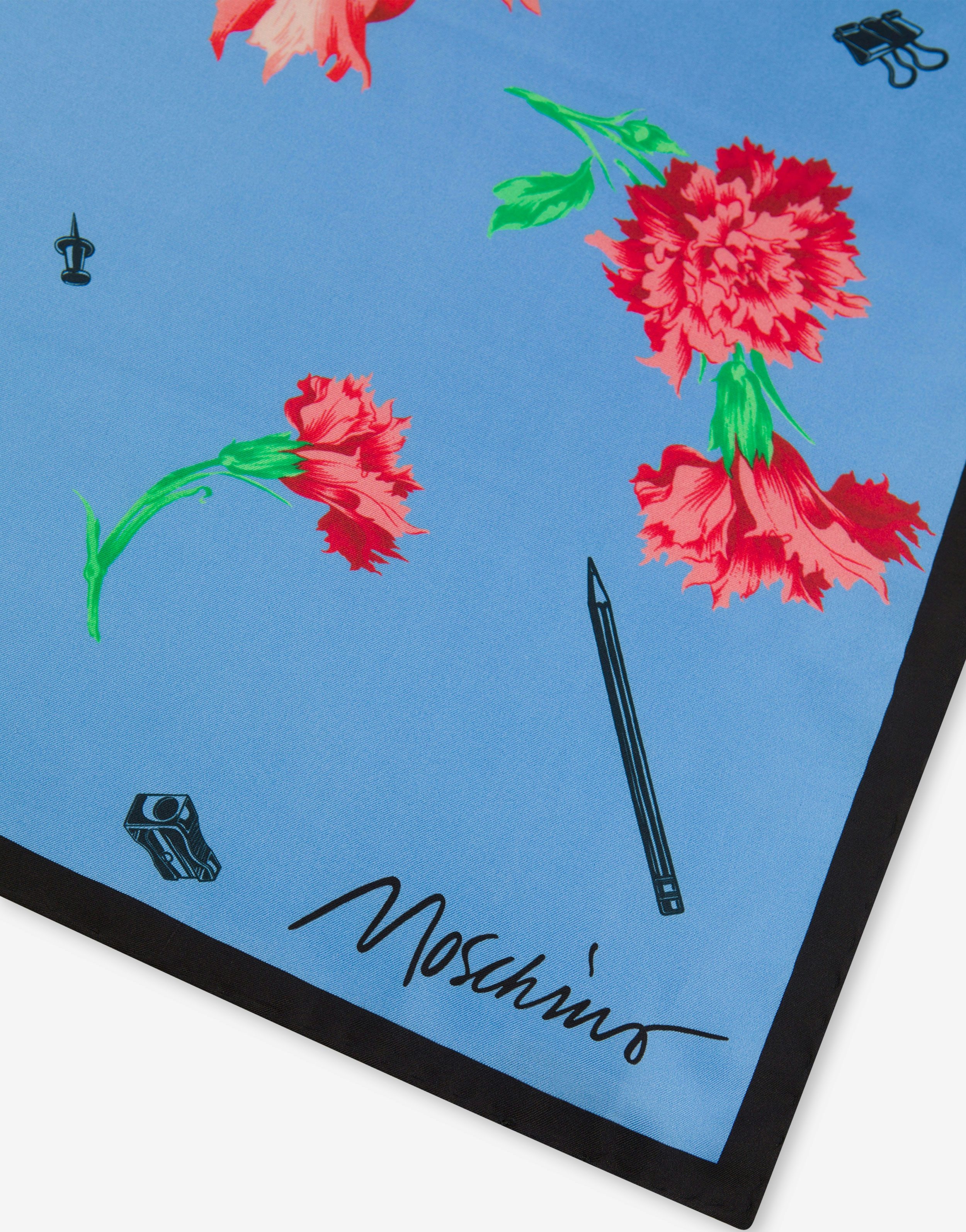 CARNATION PRINT SILK SCARF - 3