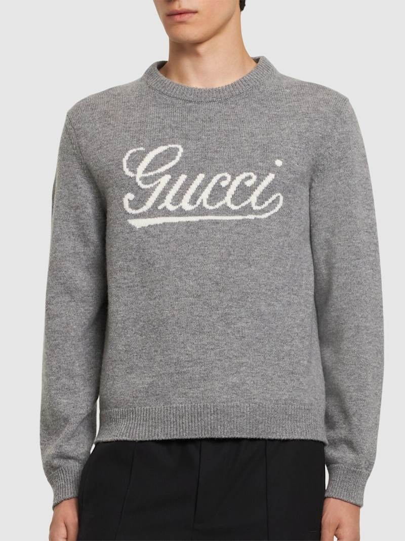 Gucci logo wool knit sweater - 3