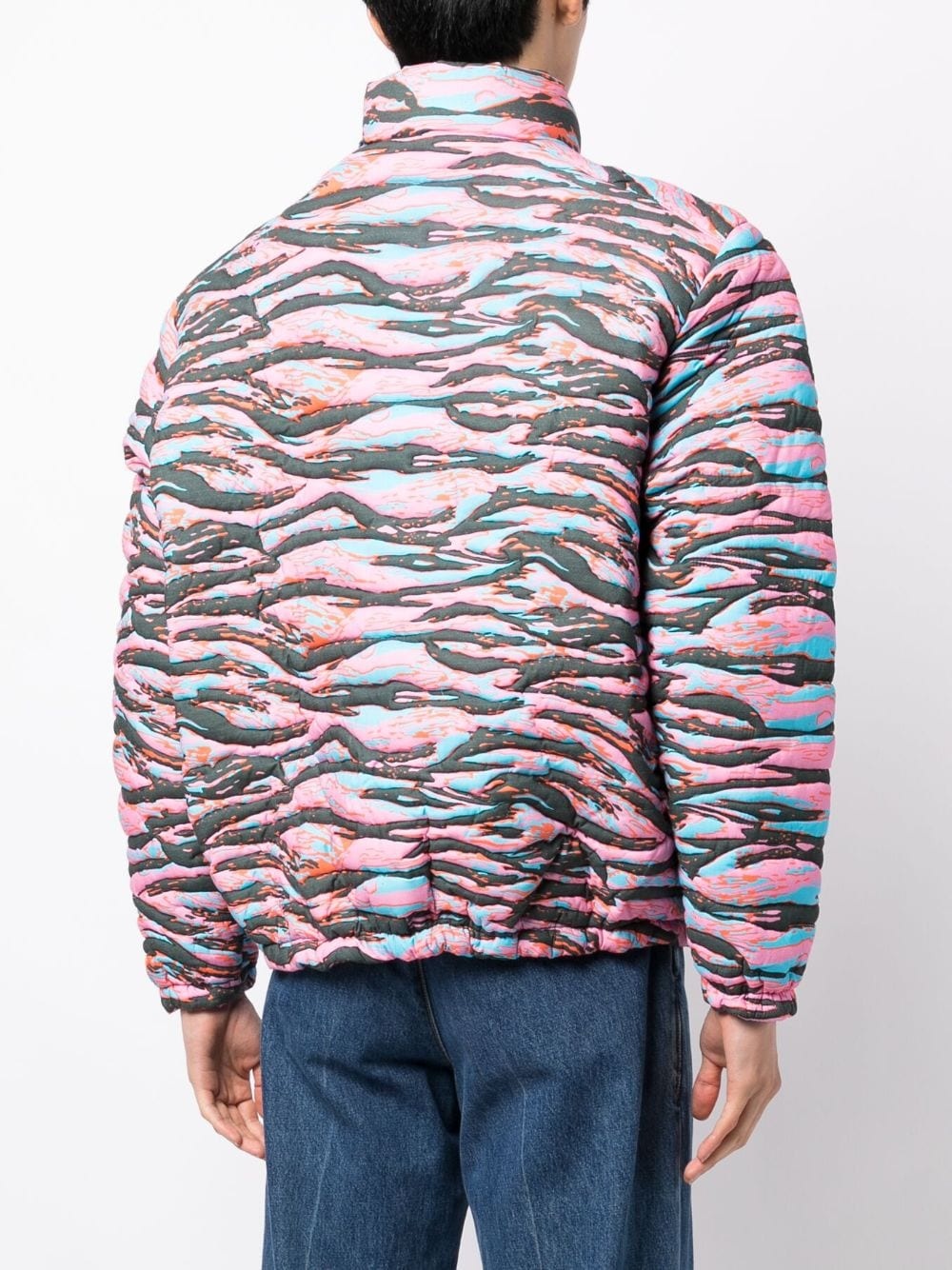 camouflage jacquard padded jacket - 5