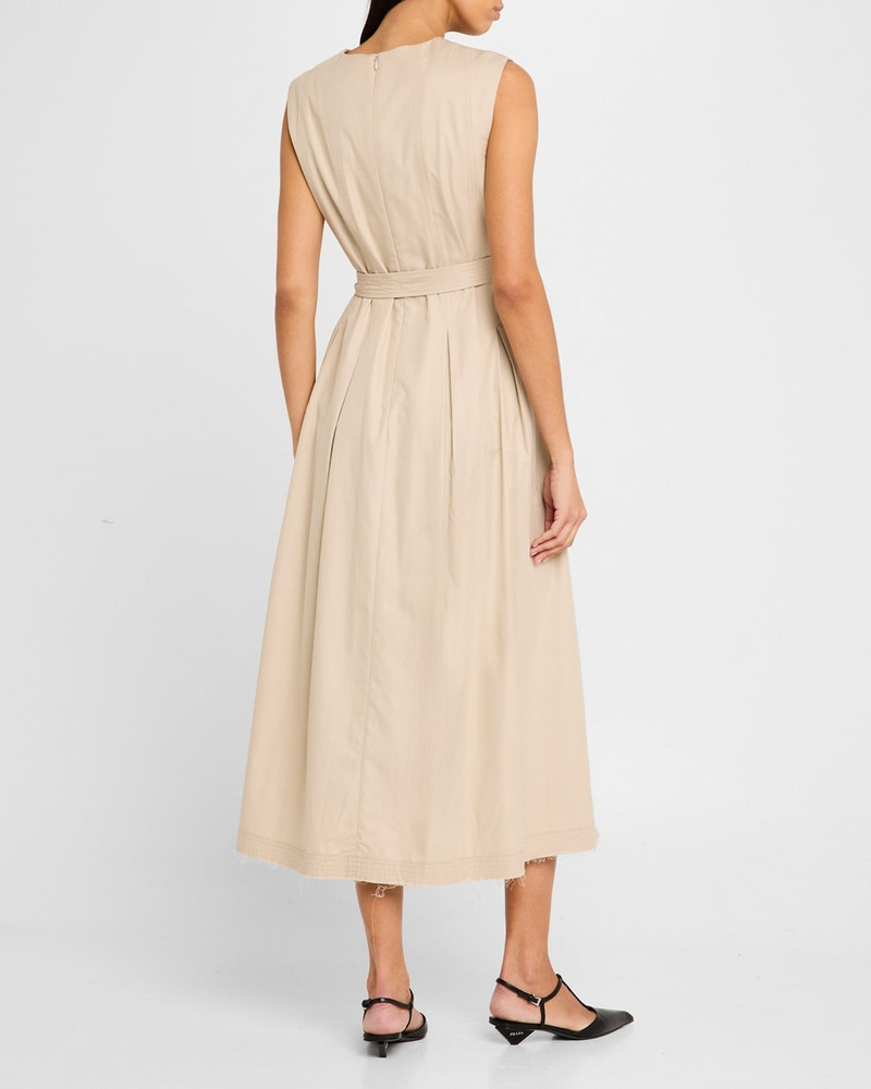 Max Mara Amina Pleated Maxi Dress with Tie Belt outlook