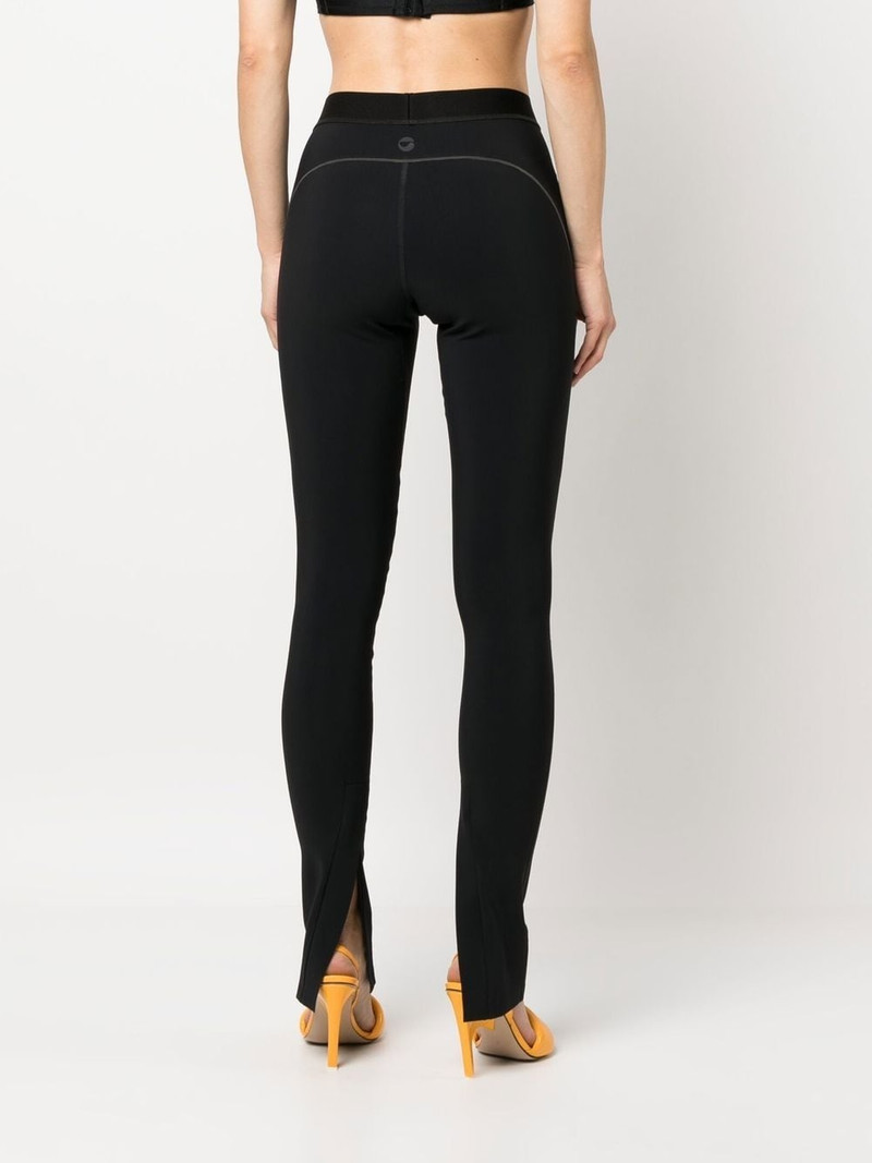 stretch-design slit leggings 4