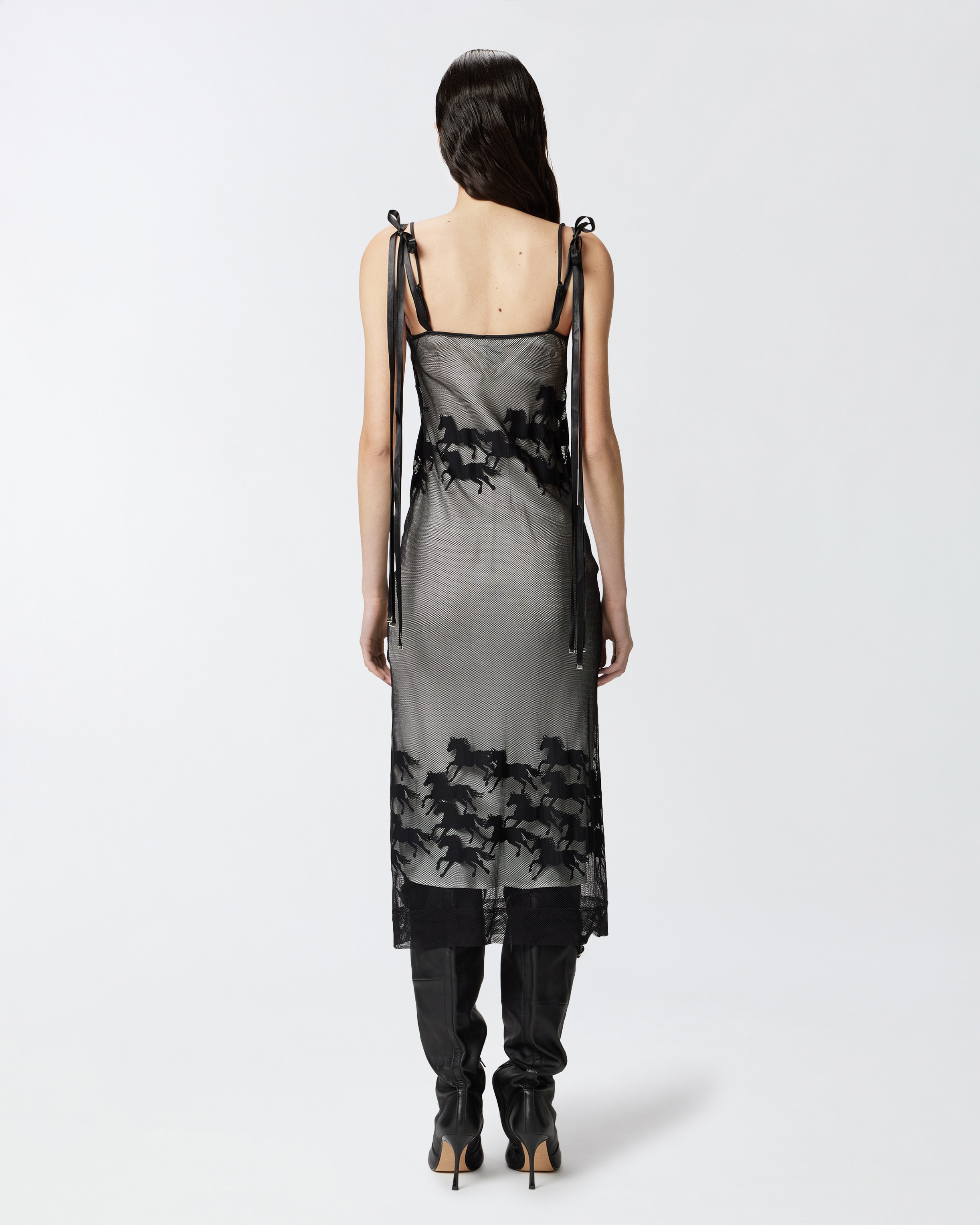 REIMAGINE BY PINKO X PATRICK MCDOWELL SHEER MIDI DRESS WITH HORSE MOTIF - 4