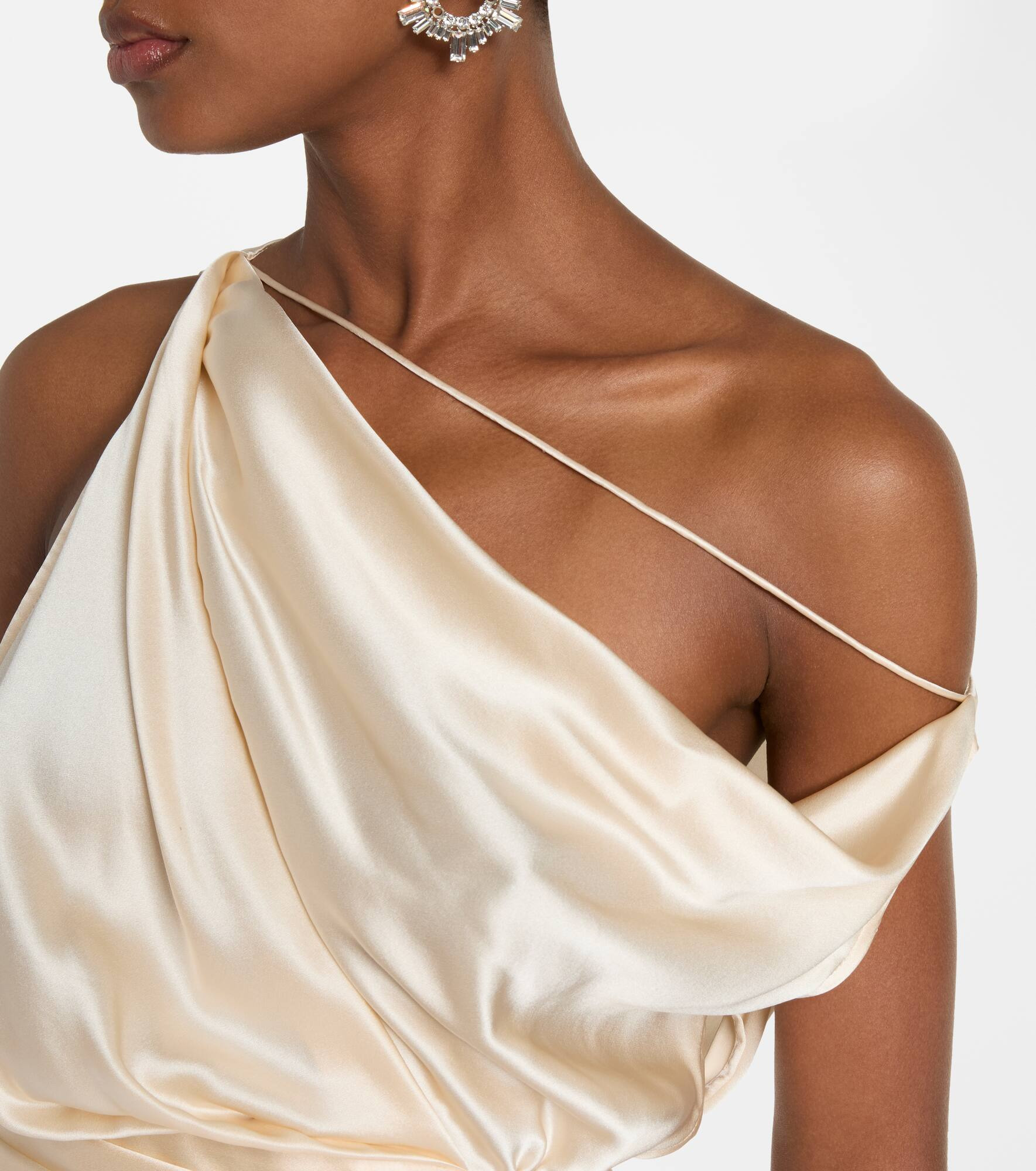 Draped silk satin gown - 4