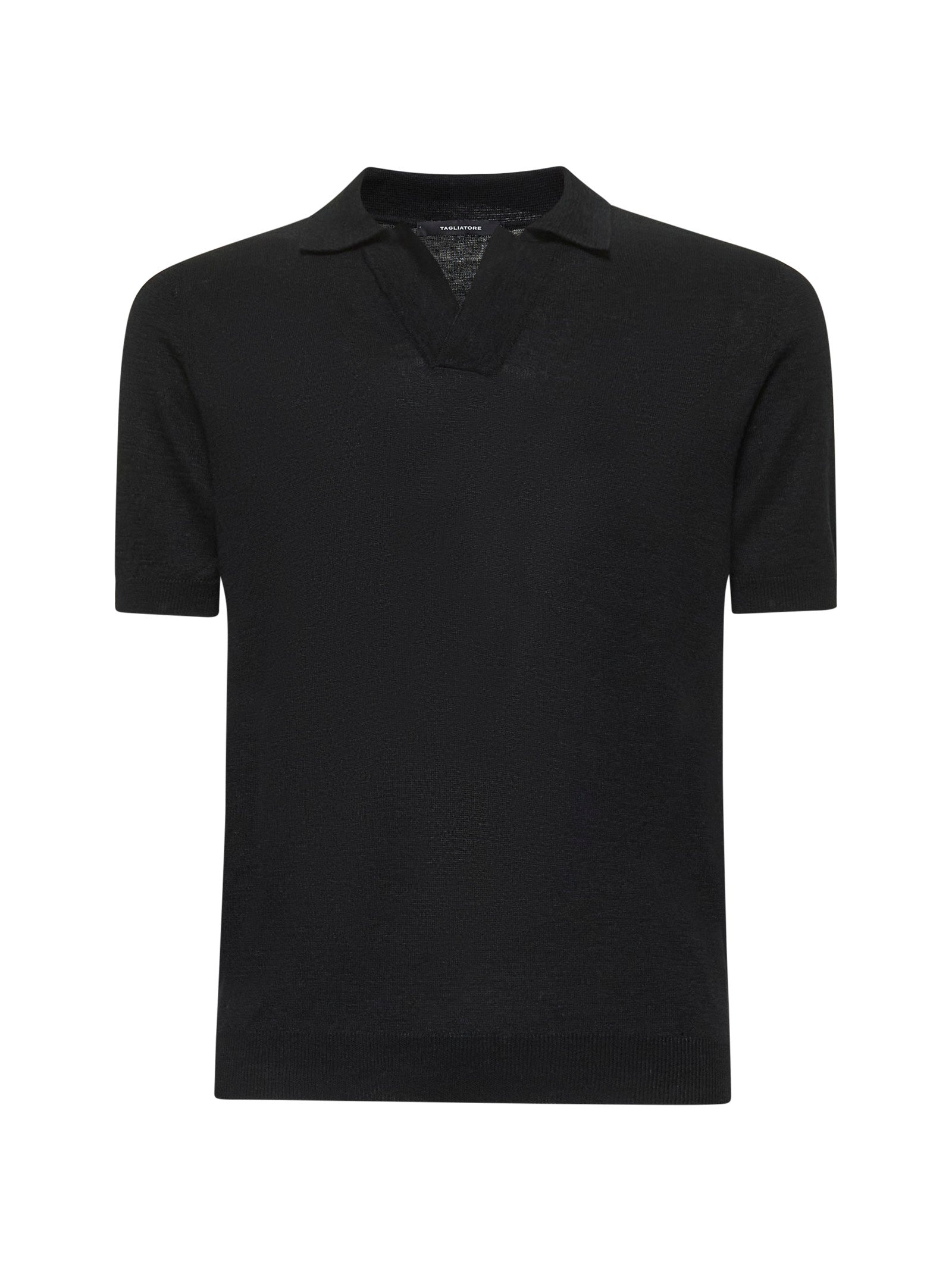TAGLIATORE - Tagliatore Men Black Cotton Knit Polo Shirt - 1