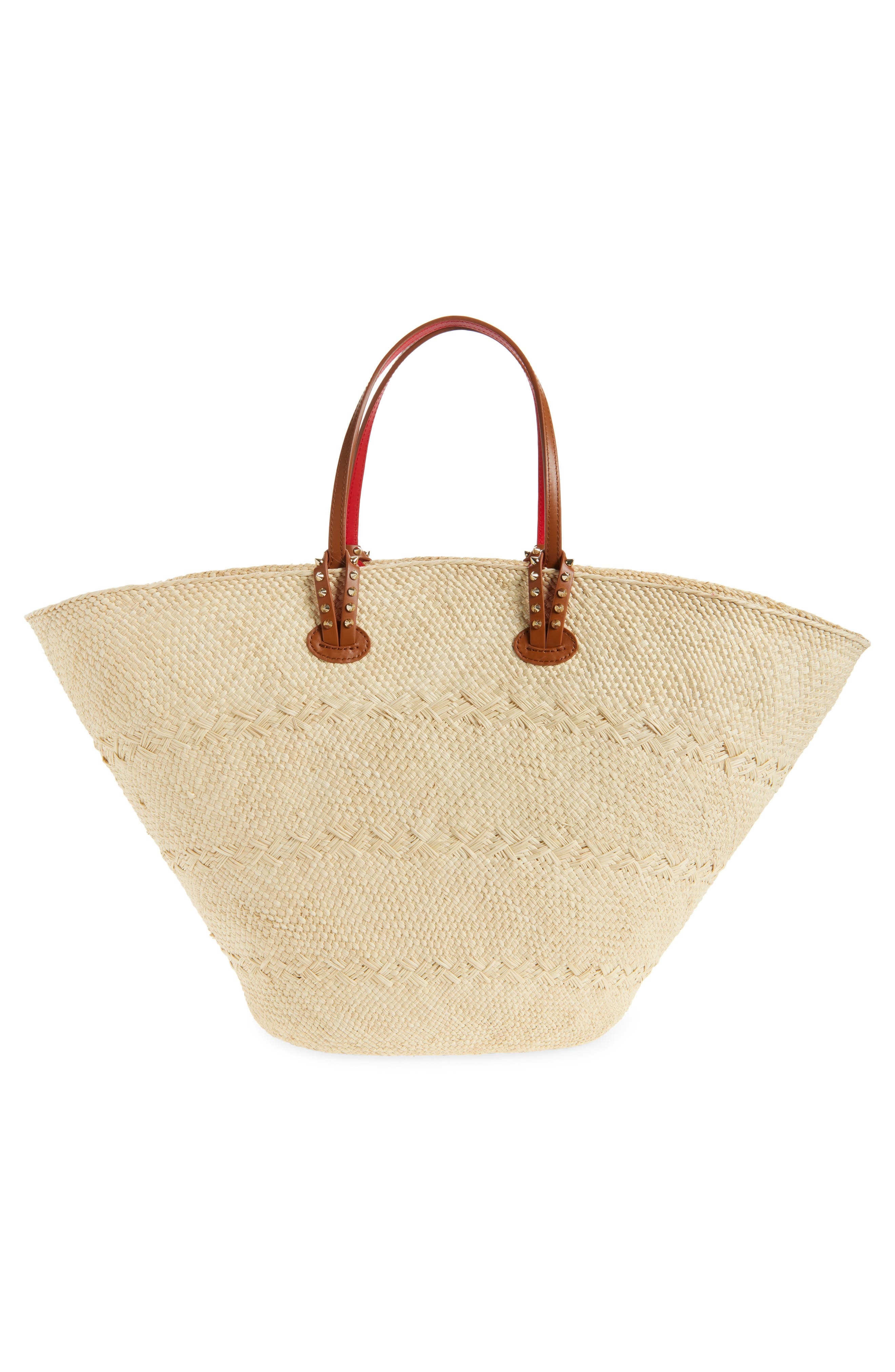 Christian Louboutin Large Cabata Woven Raffia Basket Tote in 6370 Natural/cuoio at Nordstrom - 4