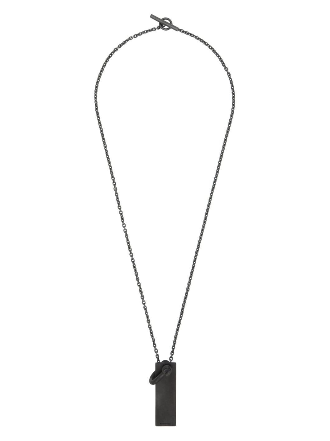 Black Bronze Tag Plate Necklace - 1