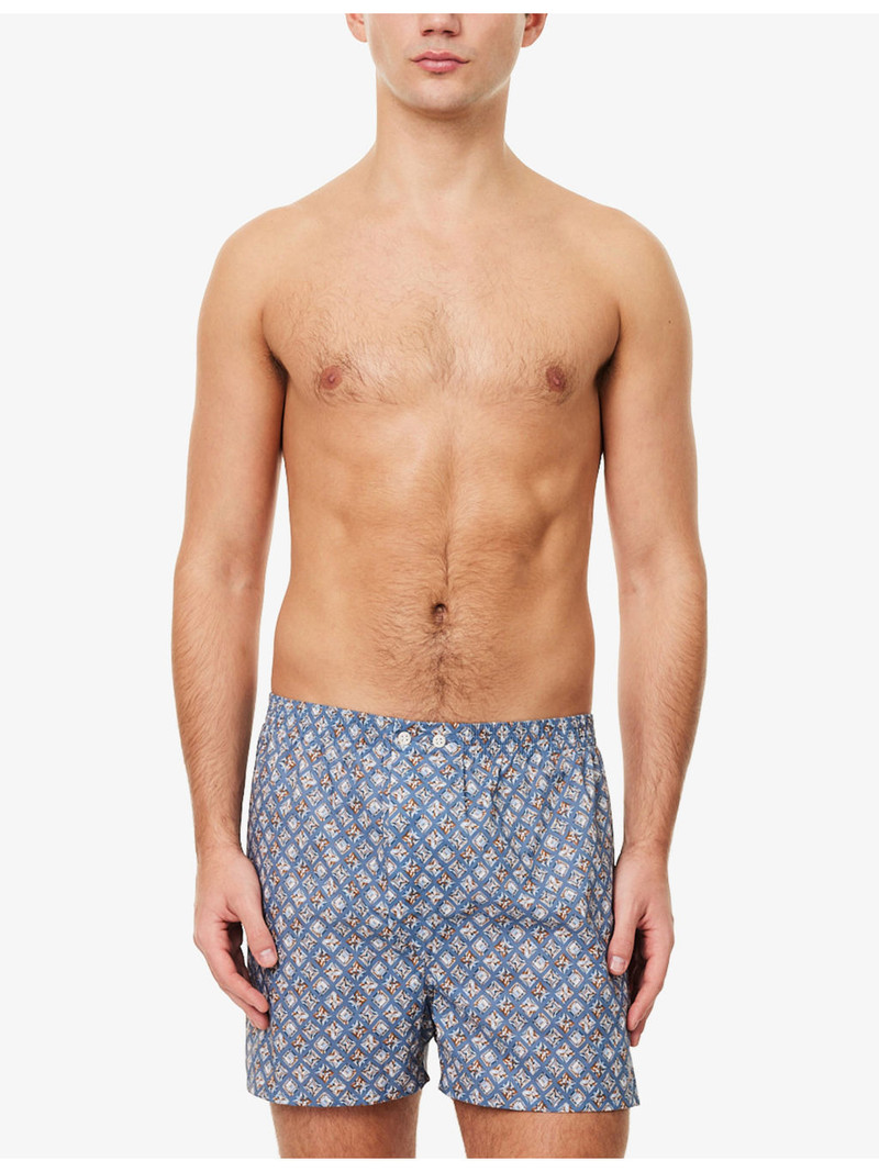Derek Rose Ledbury Patterned Cotton Boxer Shorts outlook