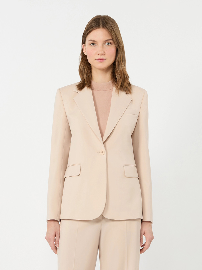 LAMINE Single-breasted stretch wool blazer - POWDER 3