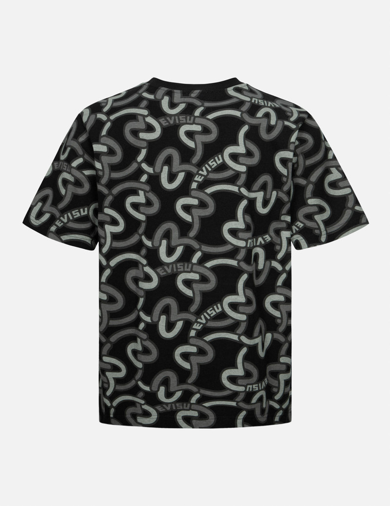 EVISU ALLOVER OVERLAPPING SEAGULL PRINT REGULAR FIT T-SHIRT outlook