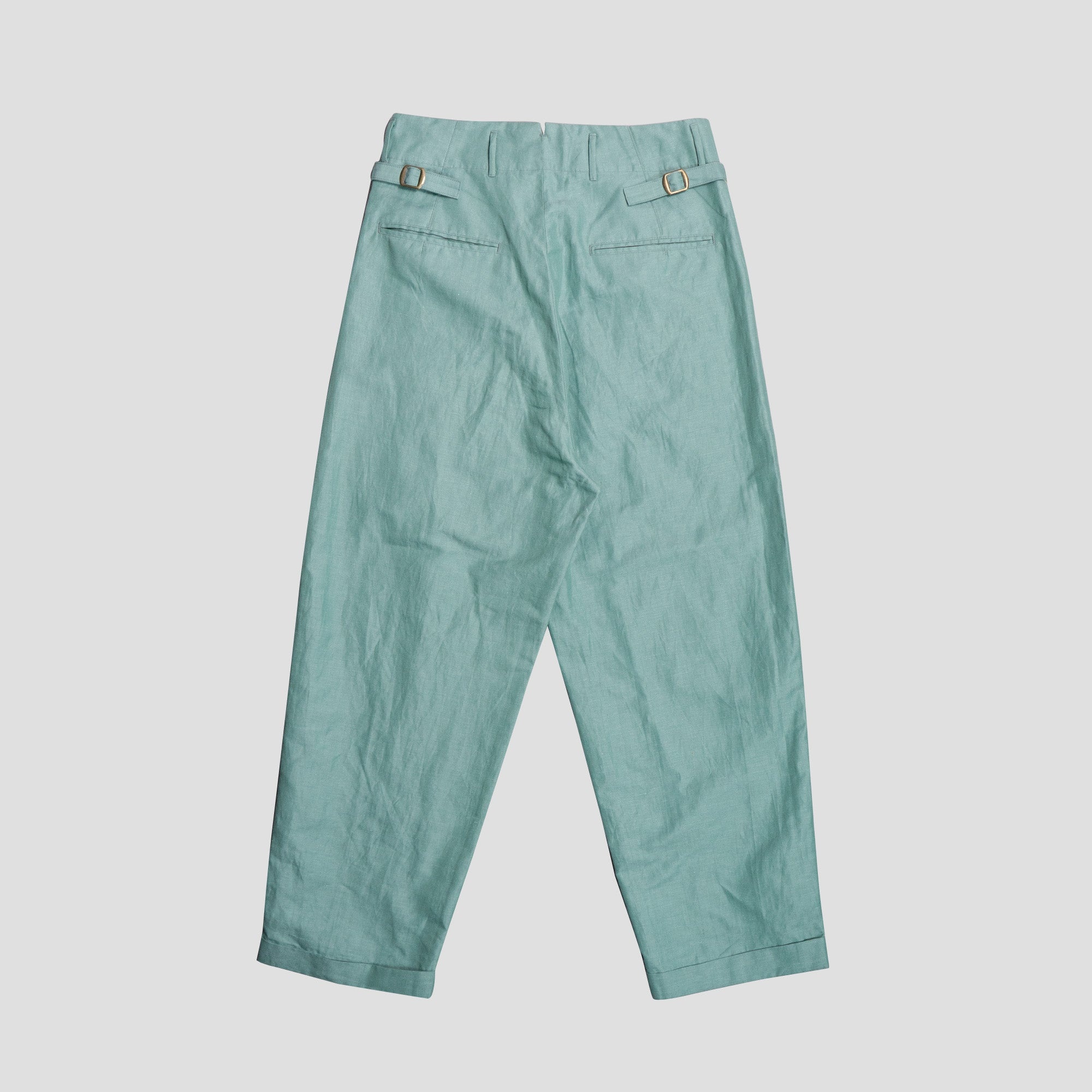 COTTON/LINEN GRANDRELLE HERRINGBONE LUMBER PANTS - 3