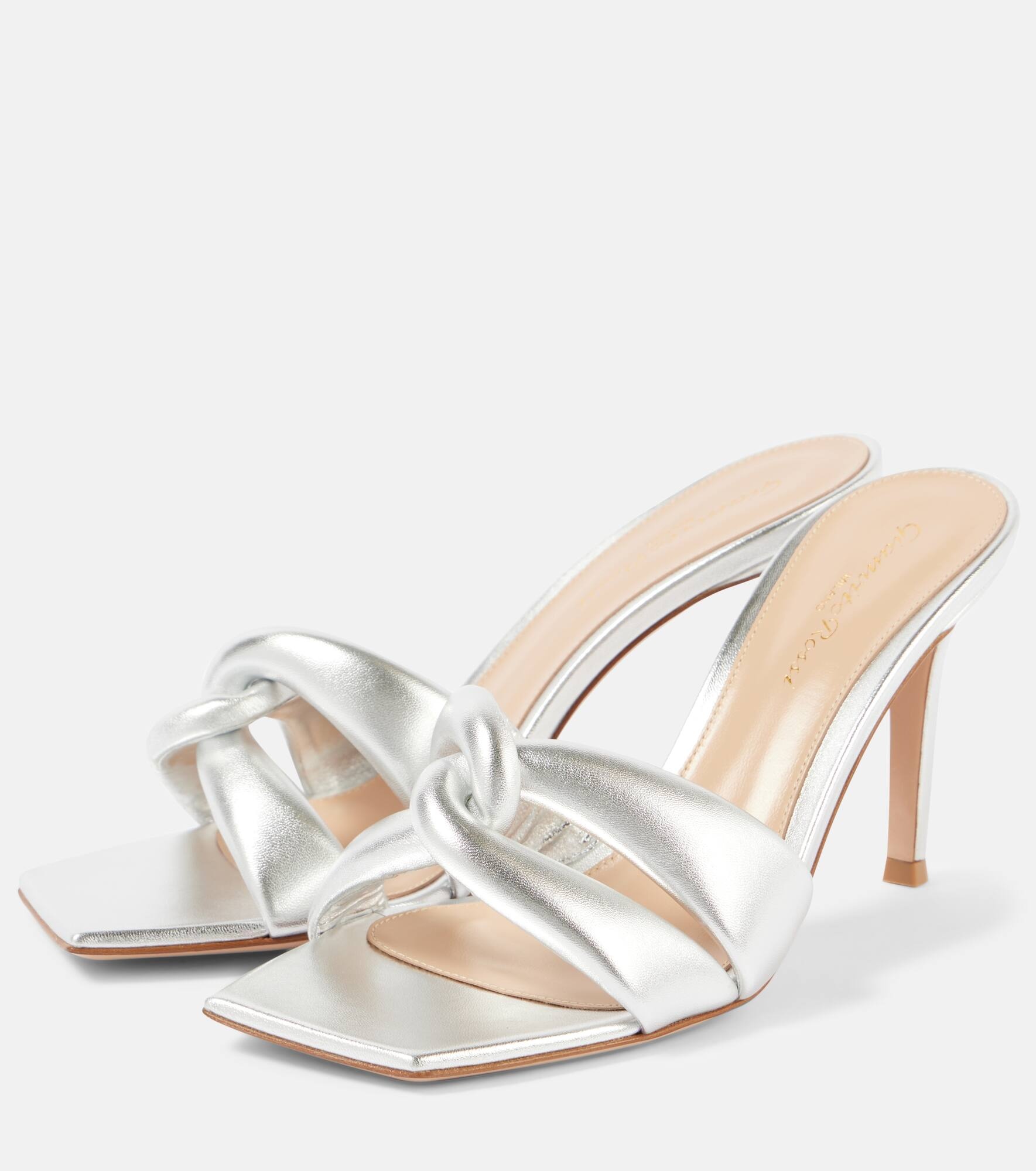 Amour metallic leather mules - 5