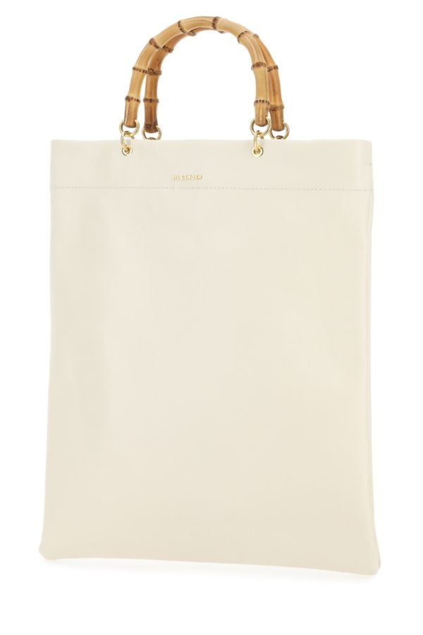 JIL SANDER Ivory Leather Medium Shopping Bag - 2