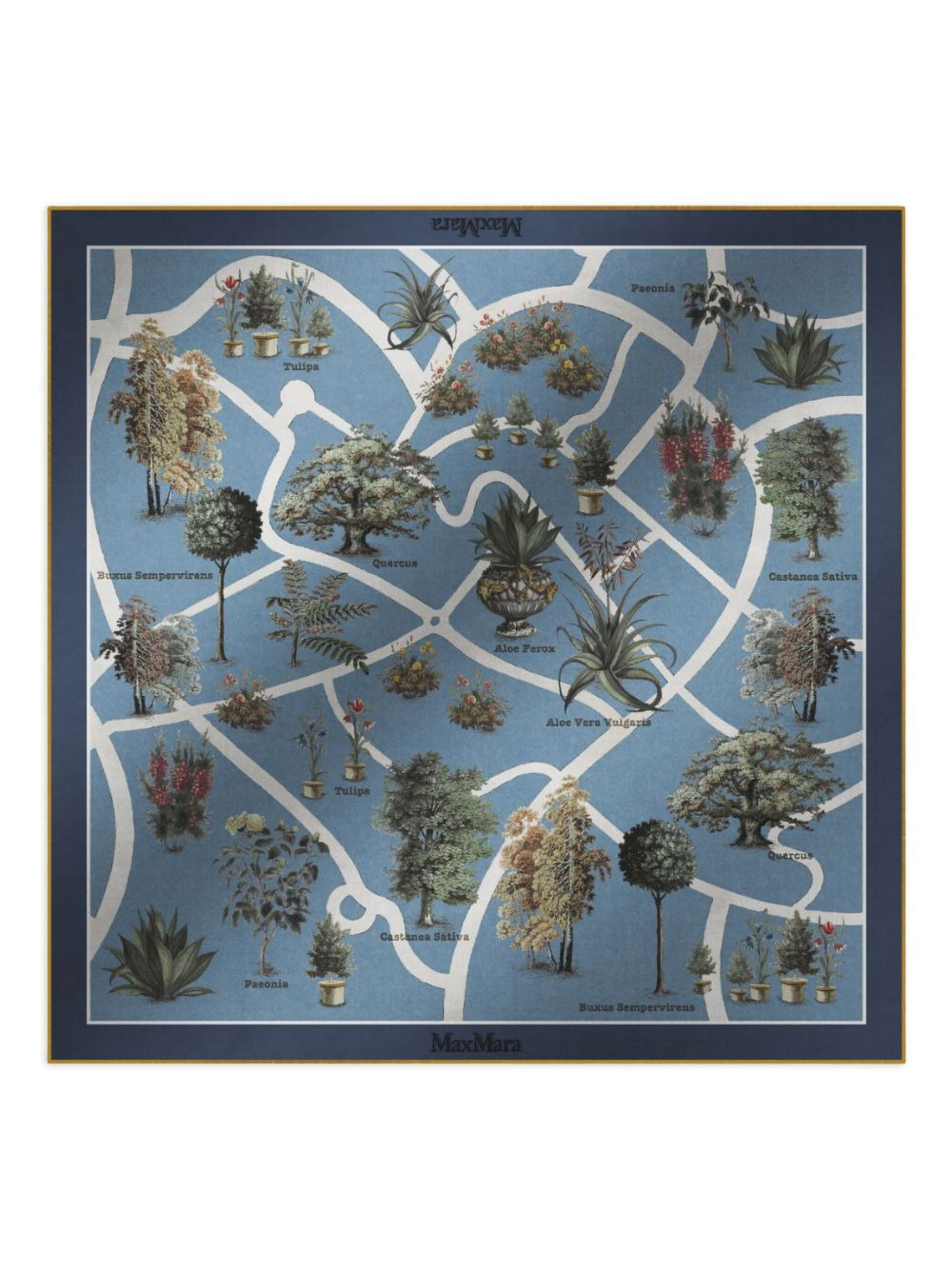 botanical-print scarf - 1