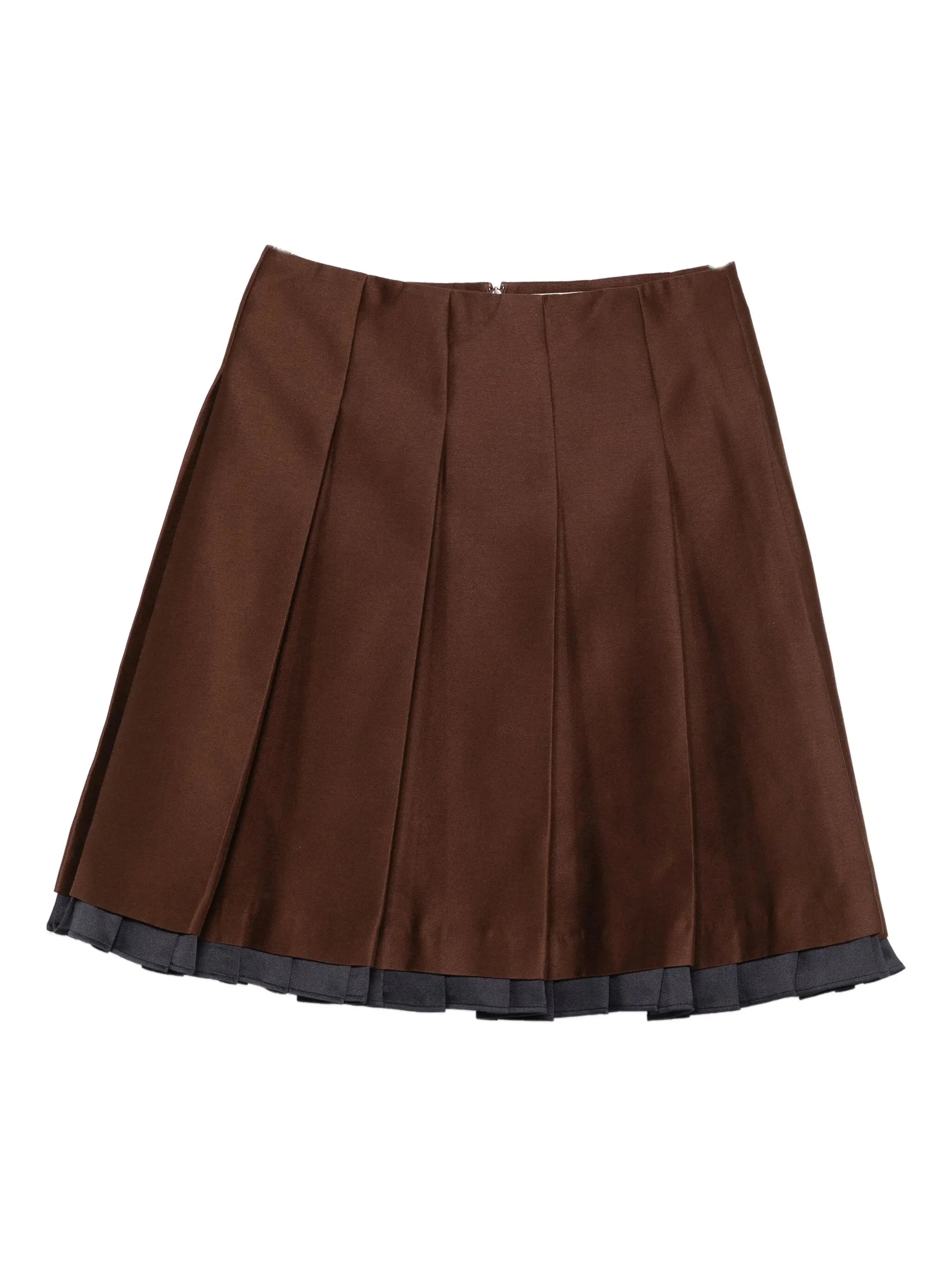 Shushu/tong Pleated Contrasting-trim Skirt - 1