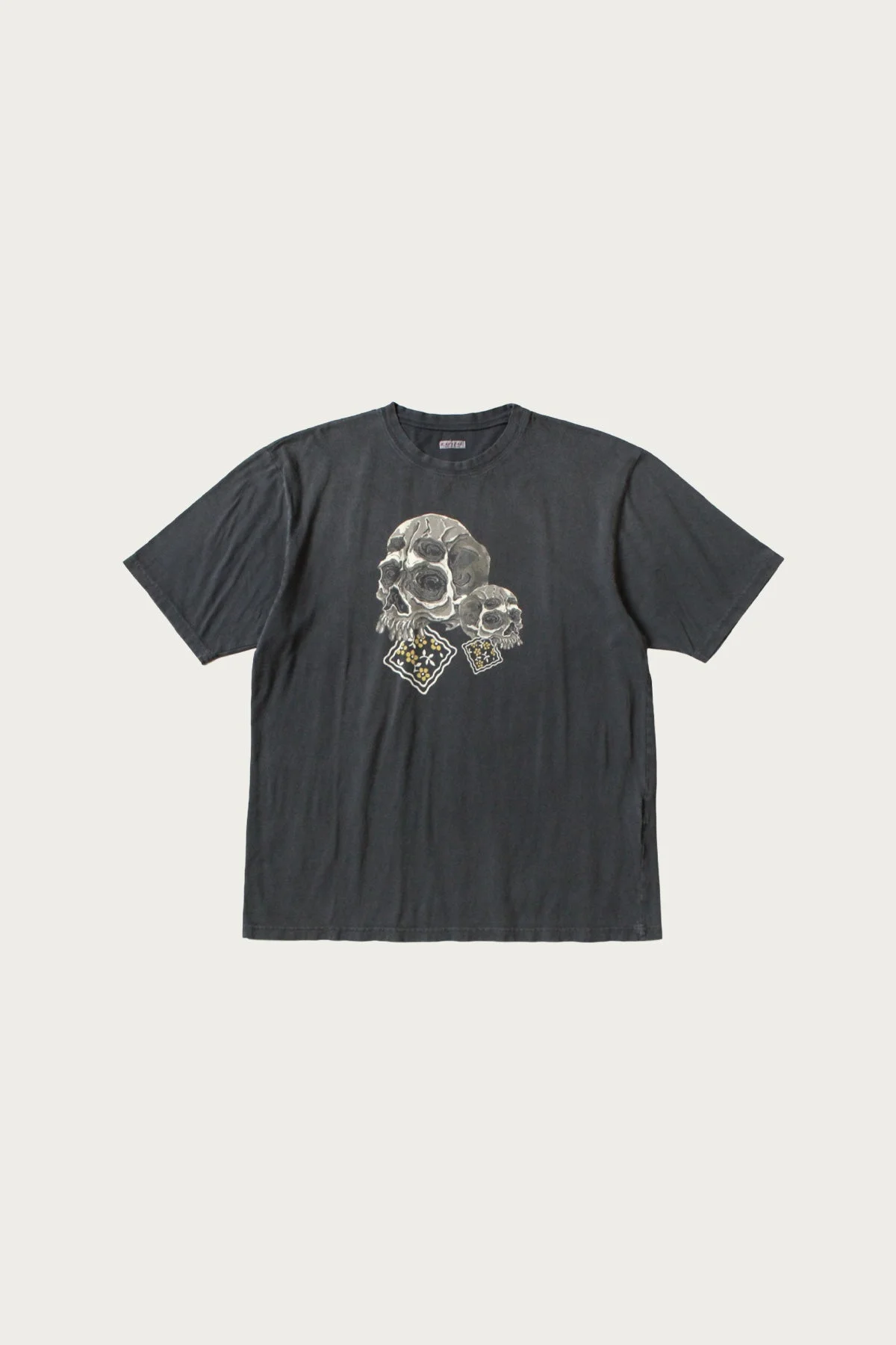 20/-Jersey Crew T (PECKISH Rain Skull) - Black - 1