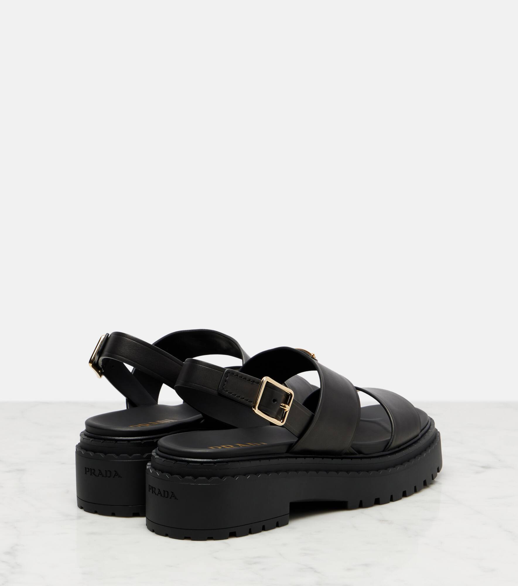 Logo leather sandals - 2