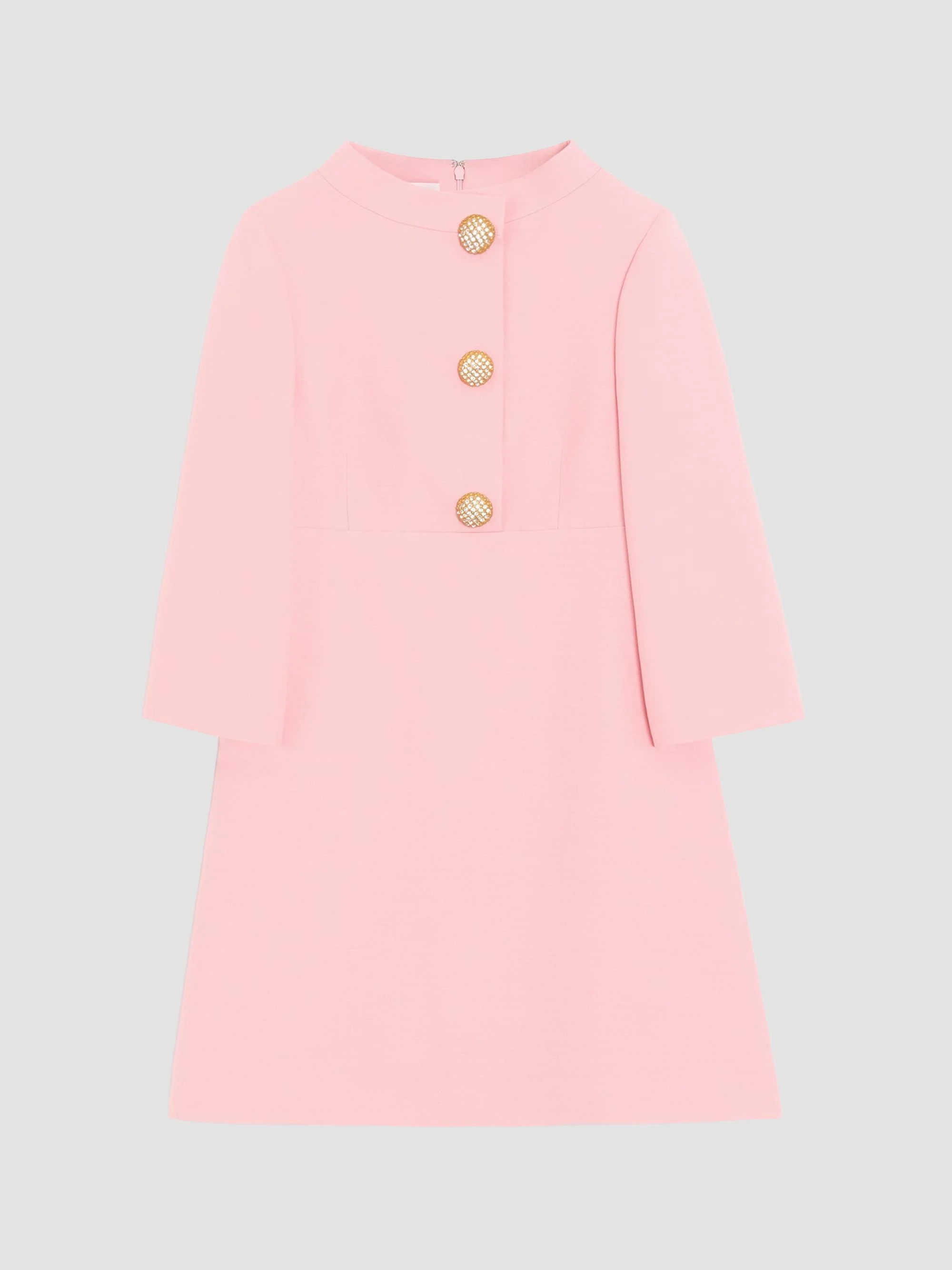 Women's Crepe Couture Short Dress - Light Pink - 1