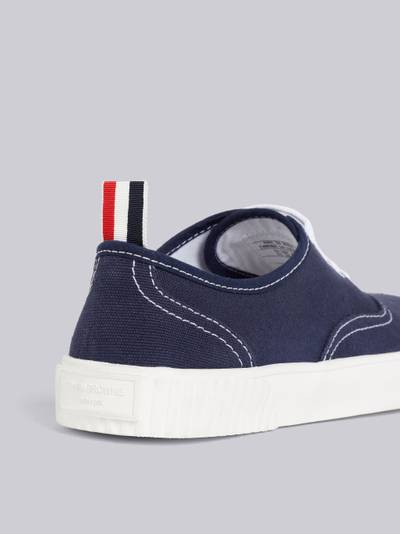 Thom Browne Navy Cotton Canvas Heritage Sneaker outlook