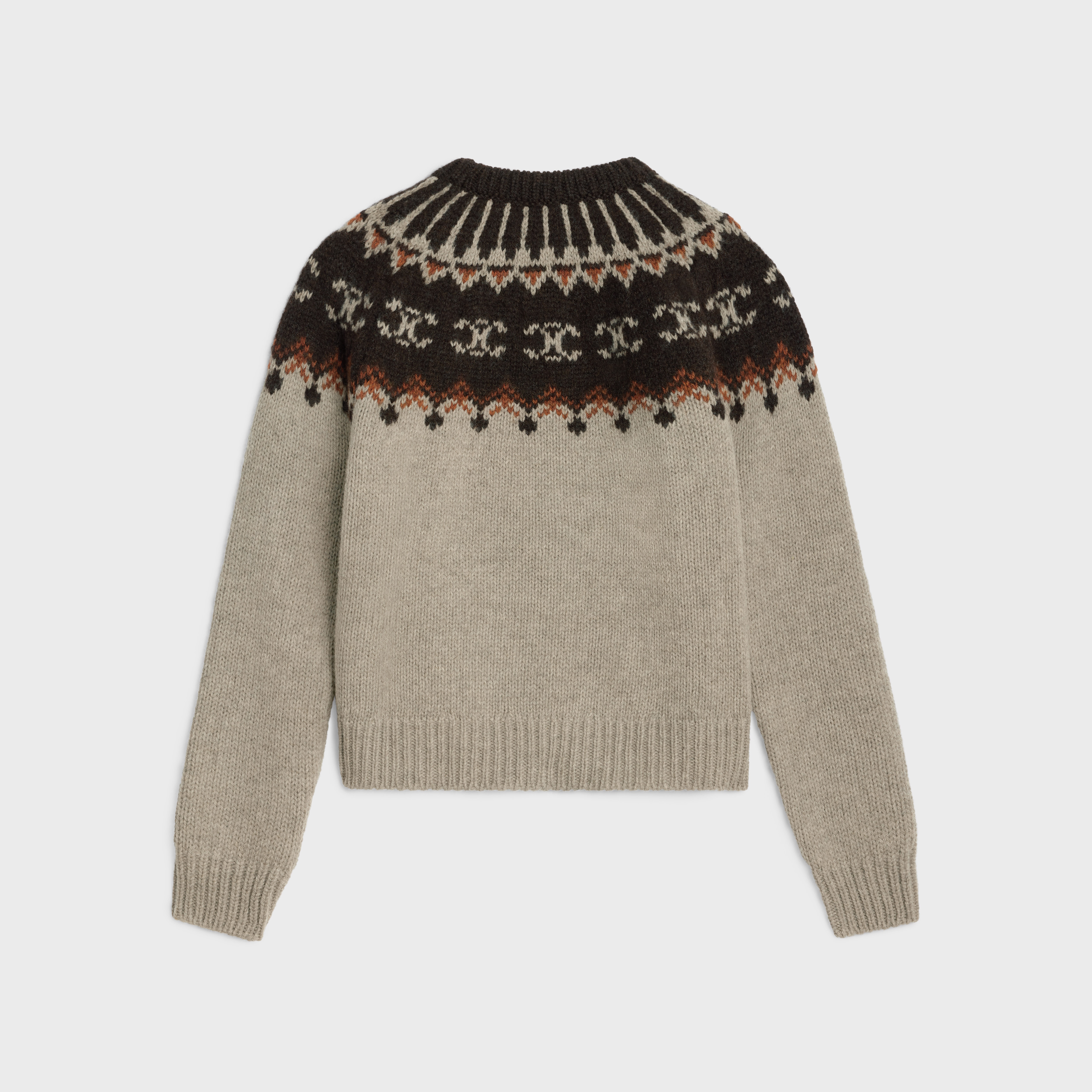 crew neck sweater in triomphe fair isle wool - 2