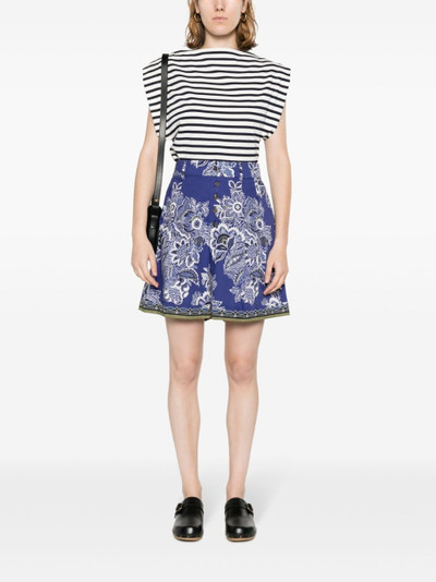 Etro floral-print high-waisted shorts outlook