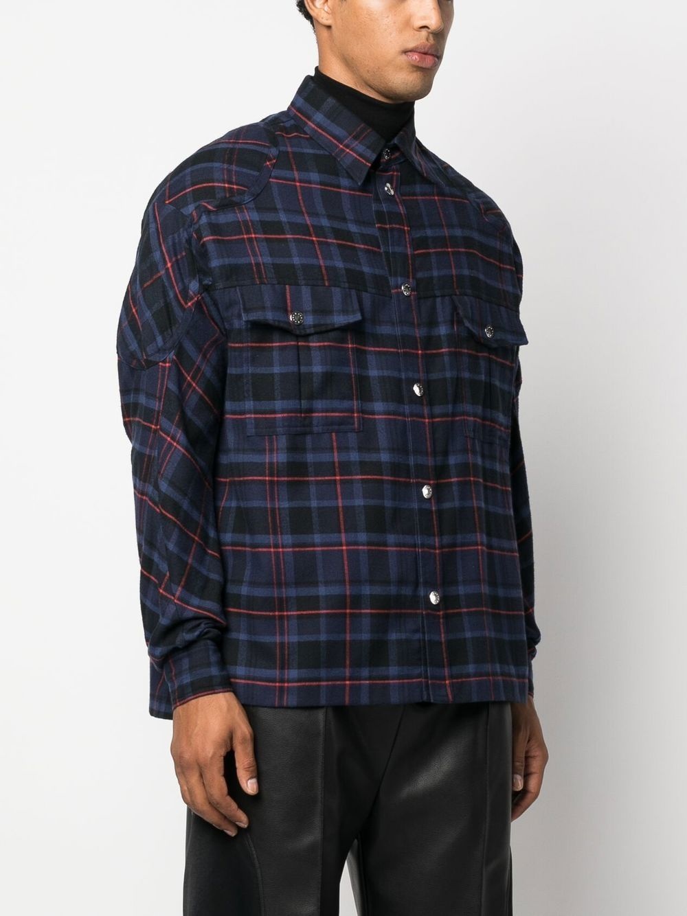 plaid-check print shirt - 3