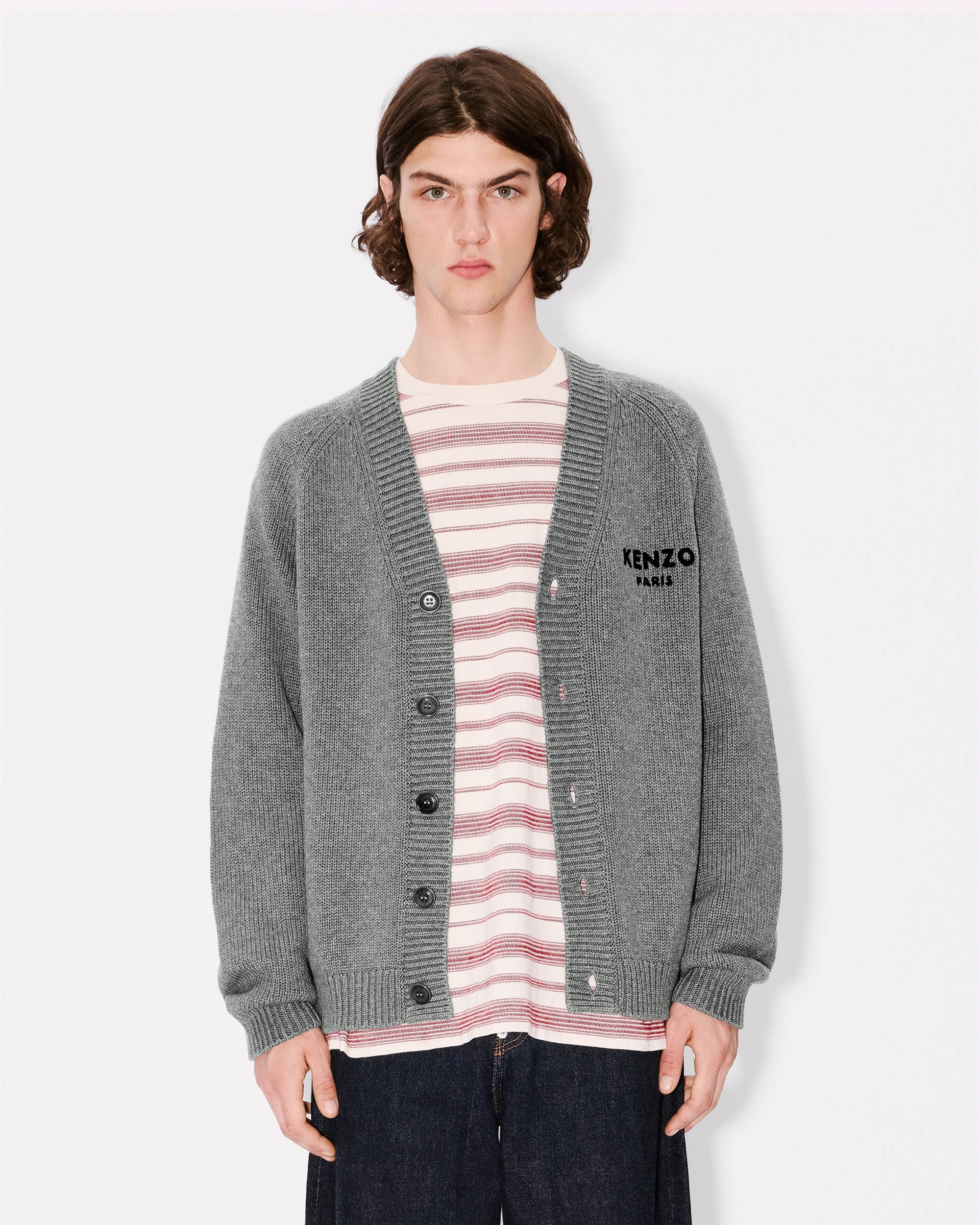 'Boke Flower' cardigan in cotton wool - 4