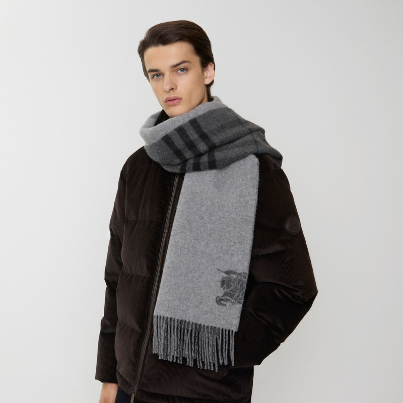 Burberry Wide Reversible Check Cashmere Scarf outlook