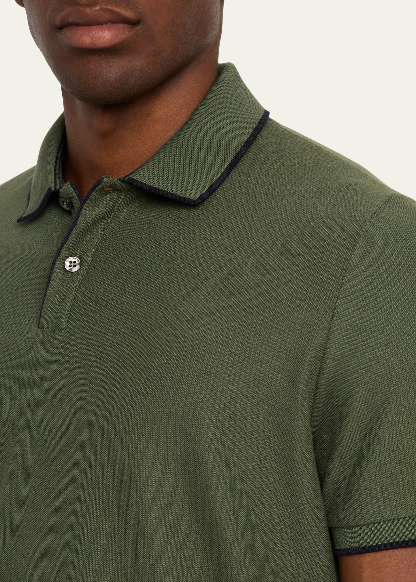 Men's Brentwood Tipped Jersey Pique Polo Shirt - 5