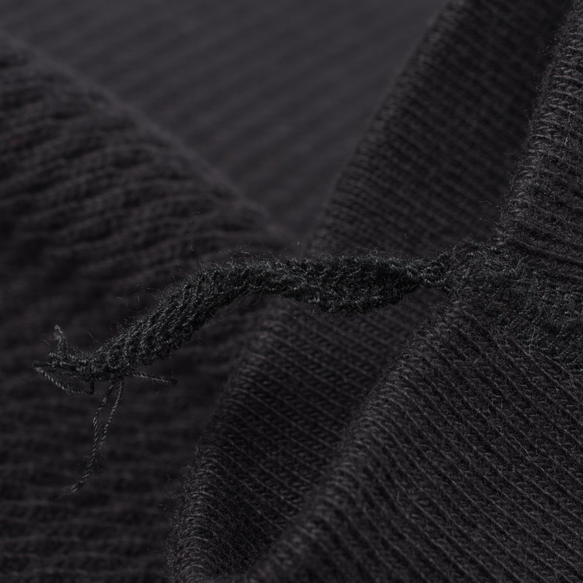 IHTL-1700-BLK Cotton Knit Crew Neck Long Sleeved Thermal Sweater - Black - 6