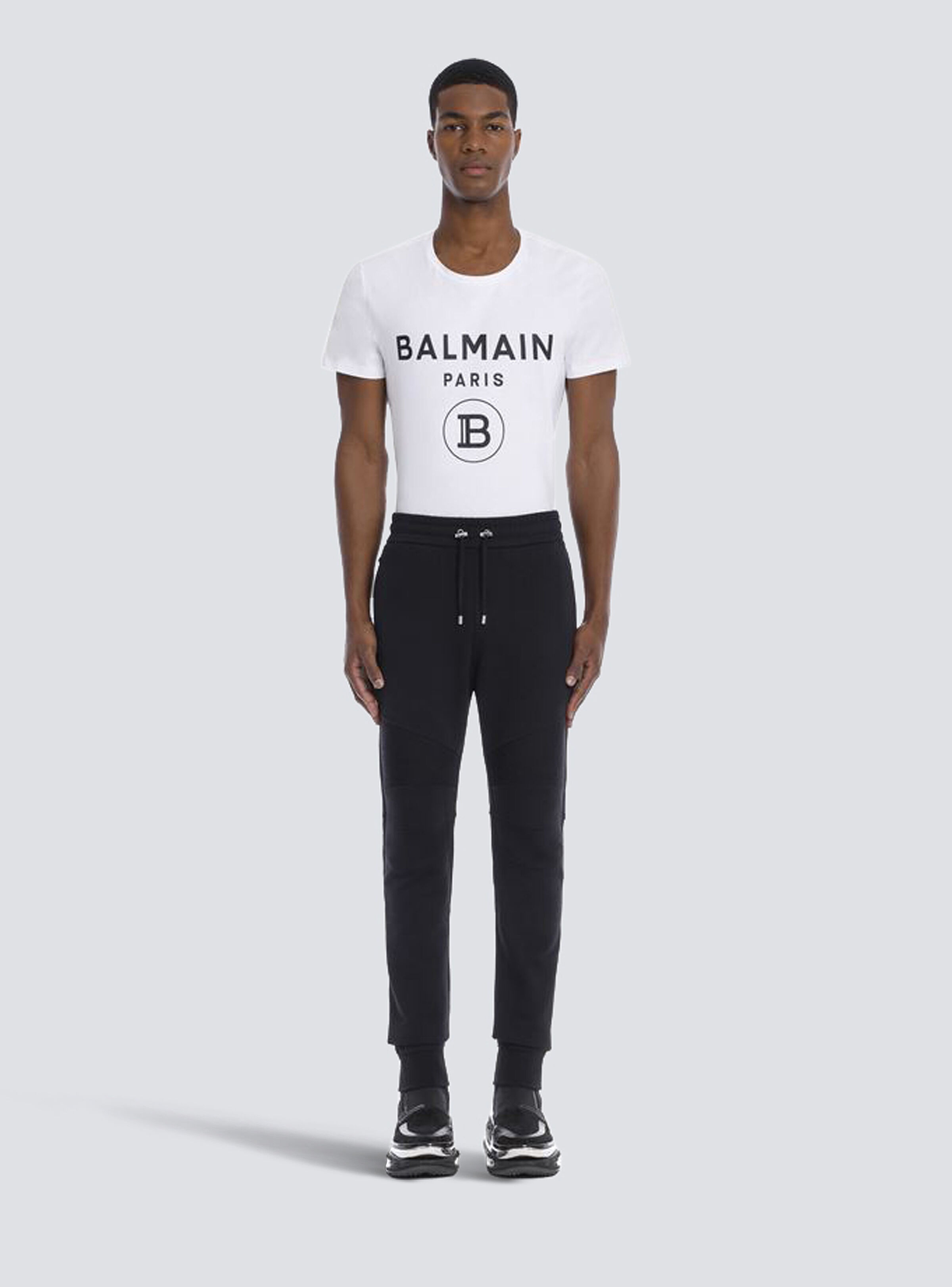 【送料&関税込】Balmain Cotton Blend Pants Balmain elastic-waist Cotton Sweat Pants | Blue | FARFETCH