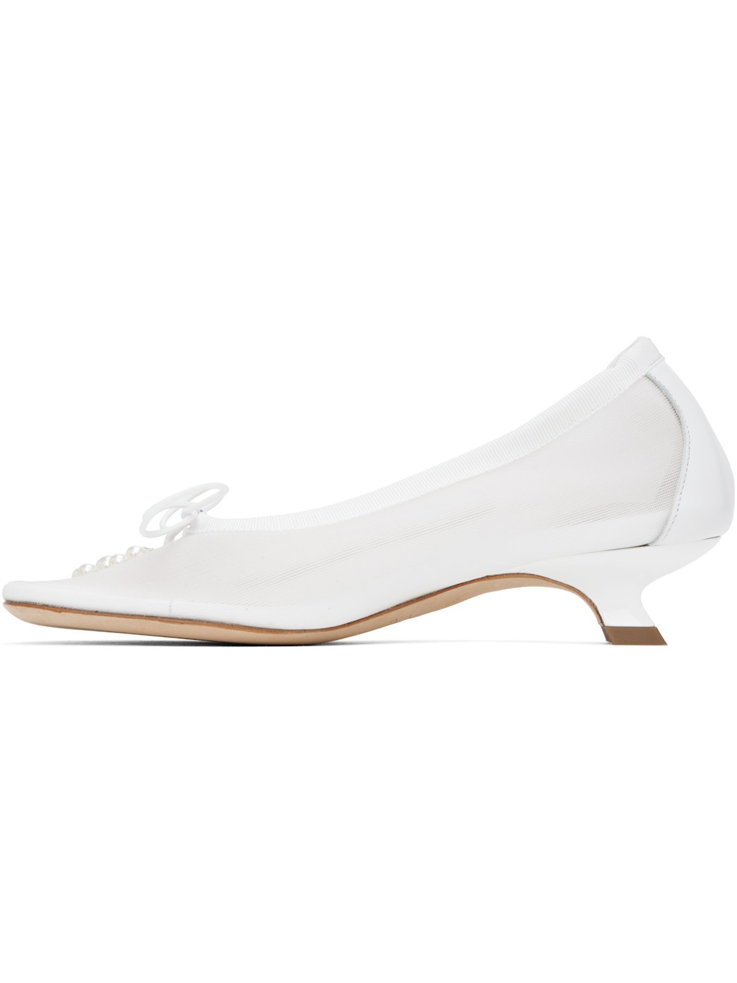 SSENSE Exclusive Bridal Capsule Embellished Flower Ballerina Heels - 3