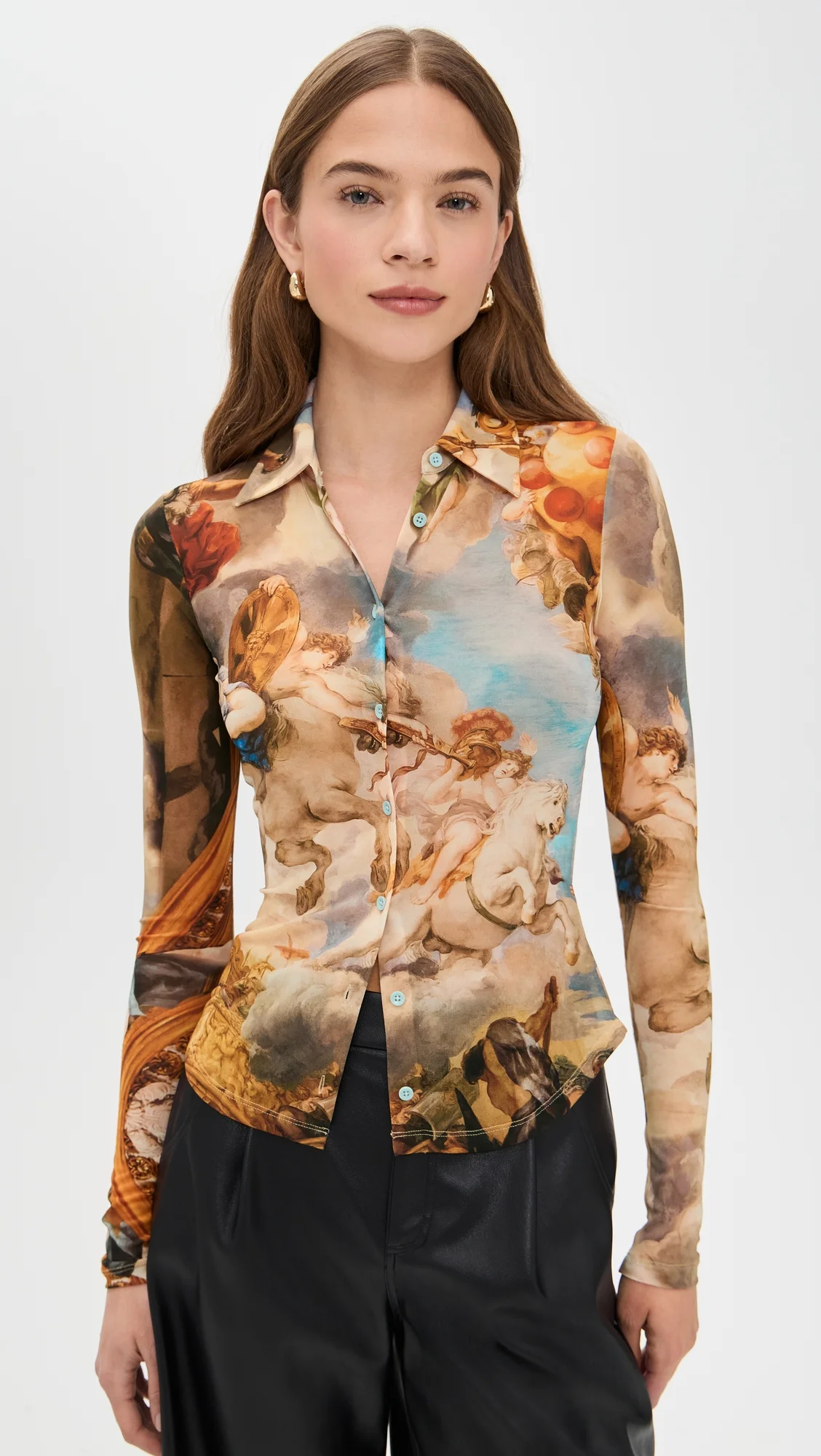 Jade Mesh Button Down - 1