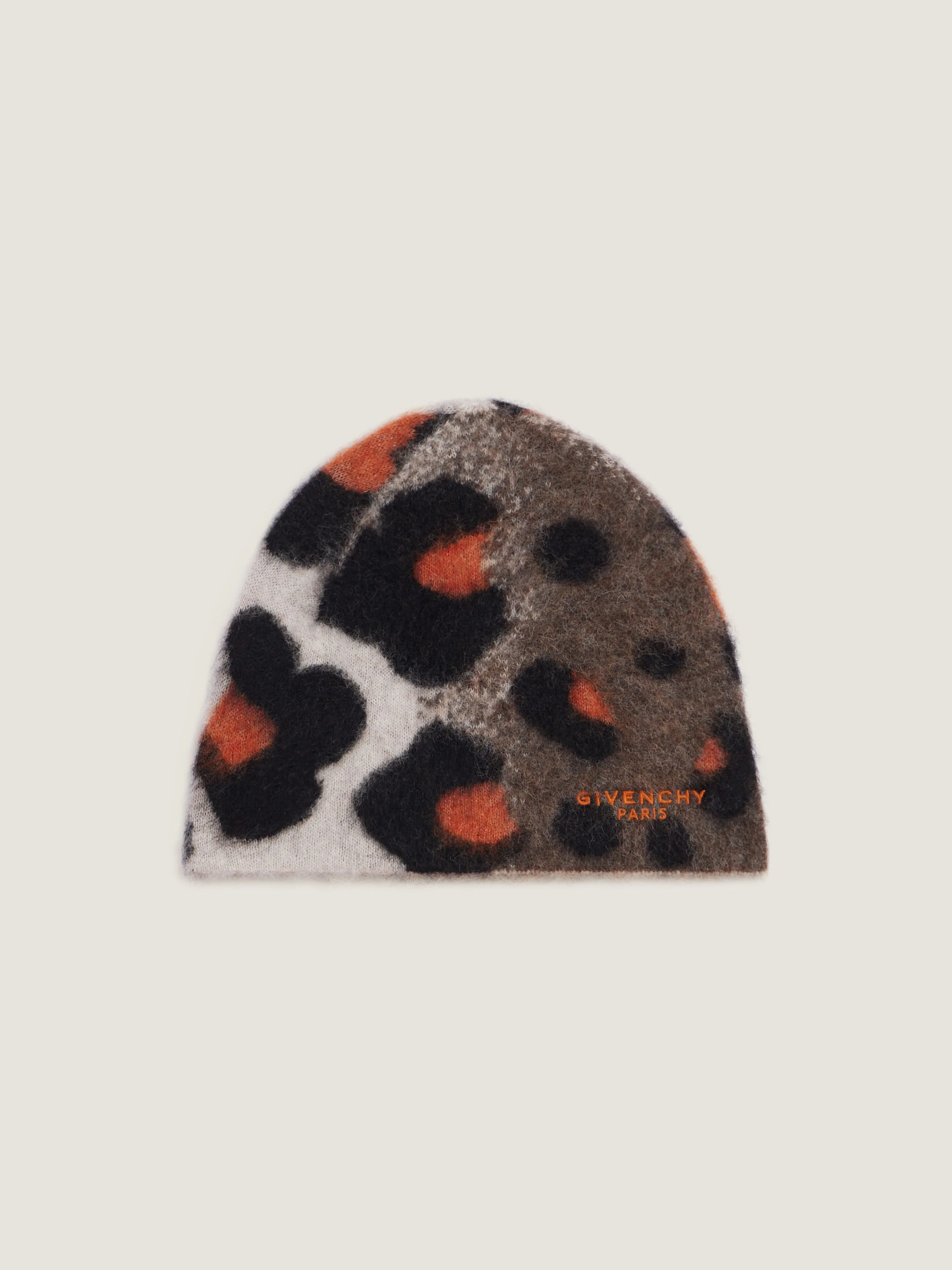 BEANIE IN ALPACA WOOL WITH LEOPARD JACQUARD - 1