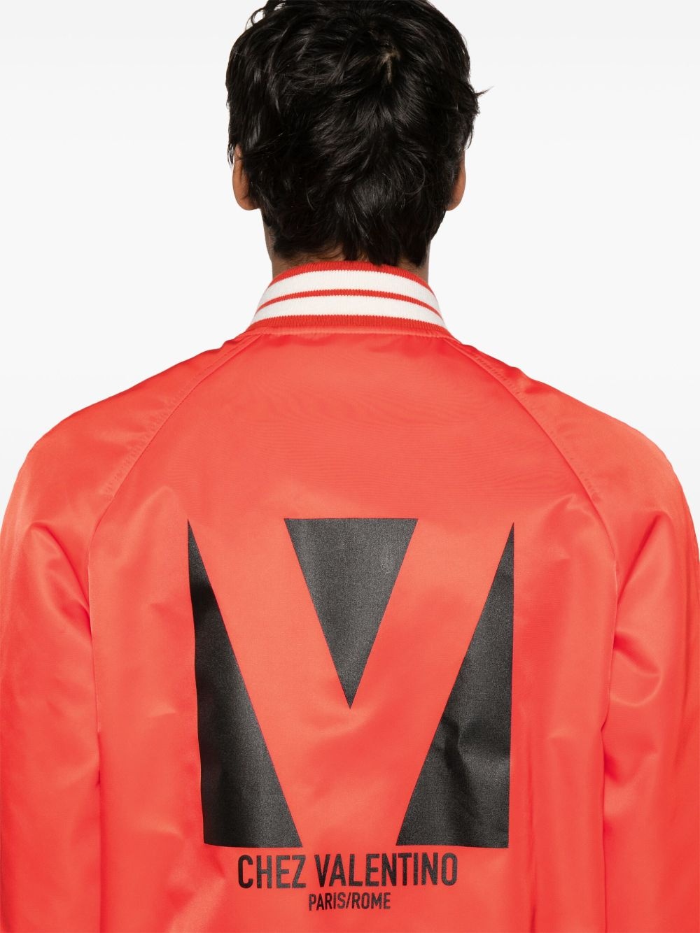 Chez Valentino-print bomber jacket - 5