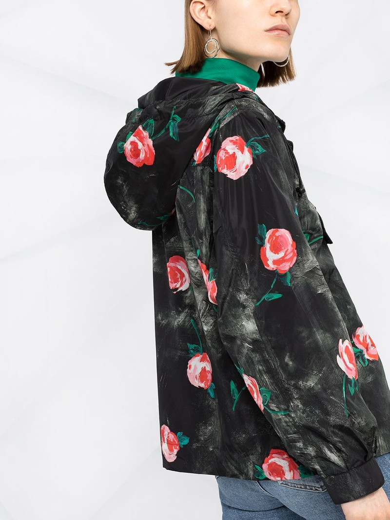 rose pattern hooded winbreaker 5