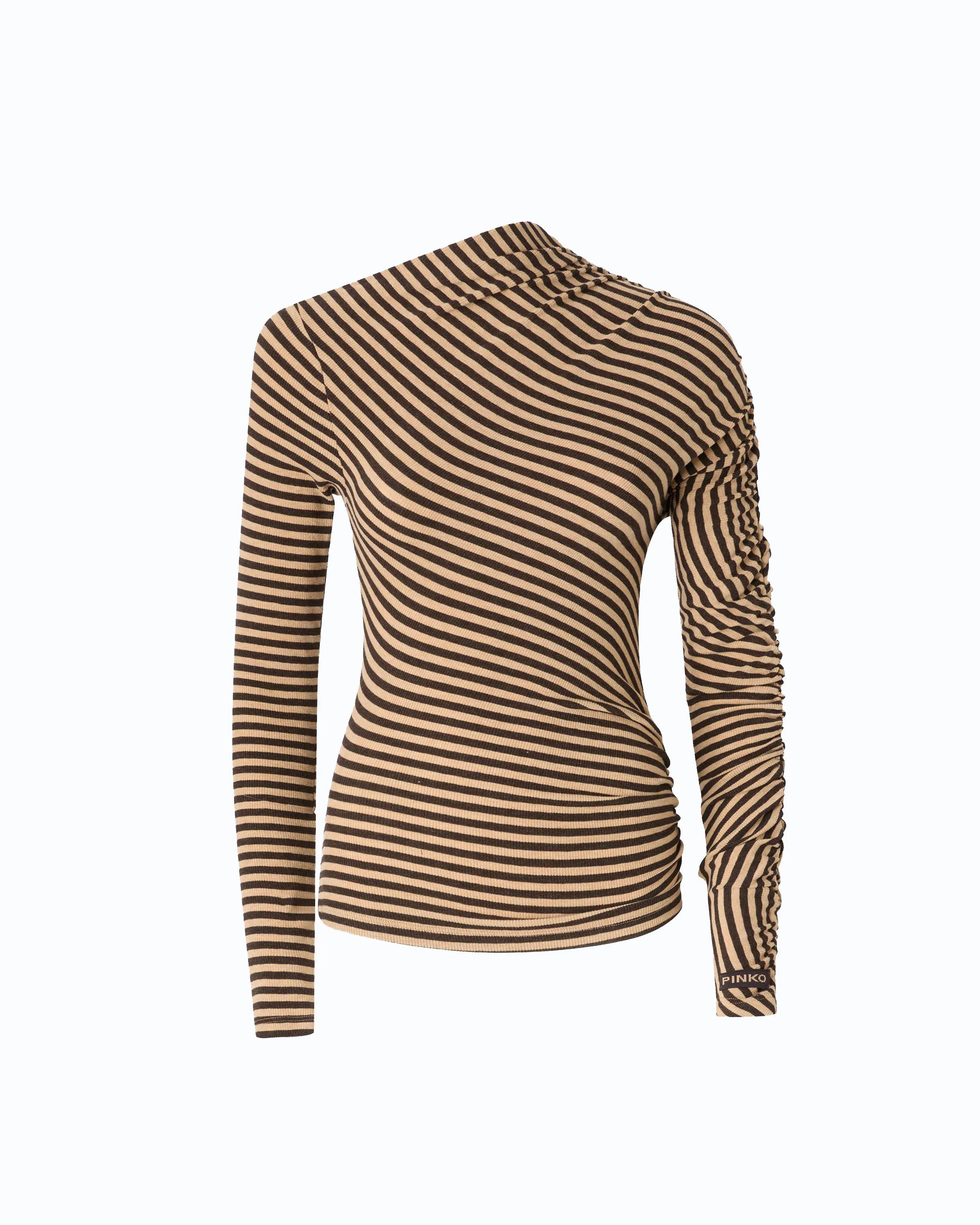 STRIPED WOOL-BLEND MOCK-TURTLENECK SWEATER - 1