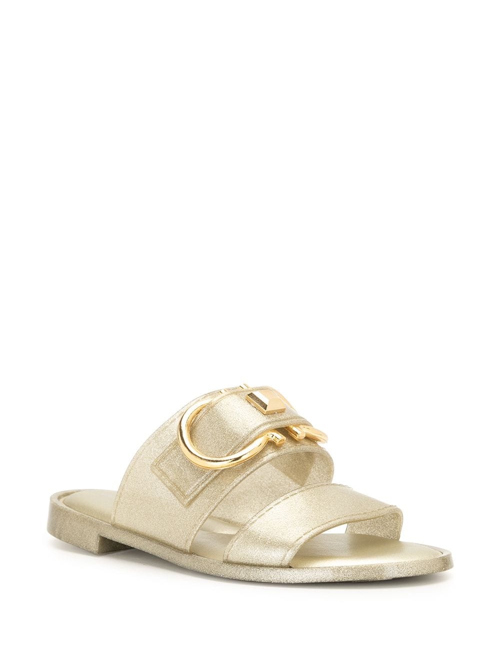 Gancini metallic flat sandals - 2