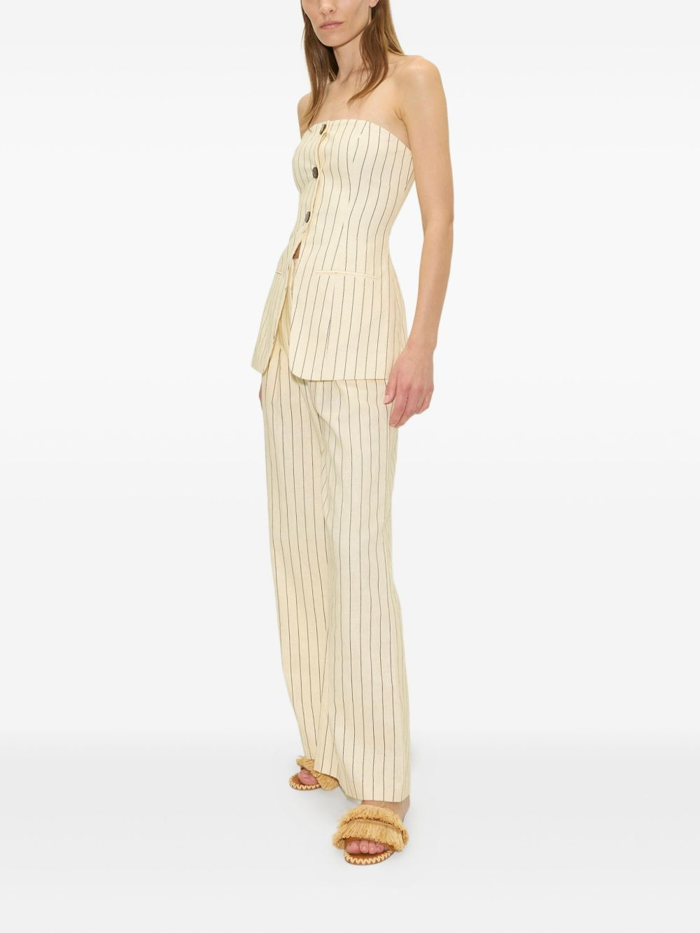 Bloo pinstripe linen trousers - 3