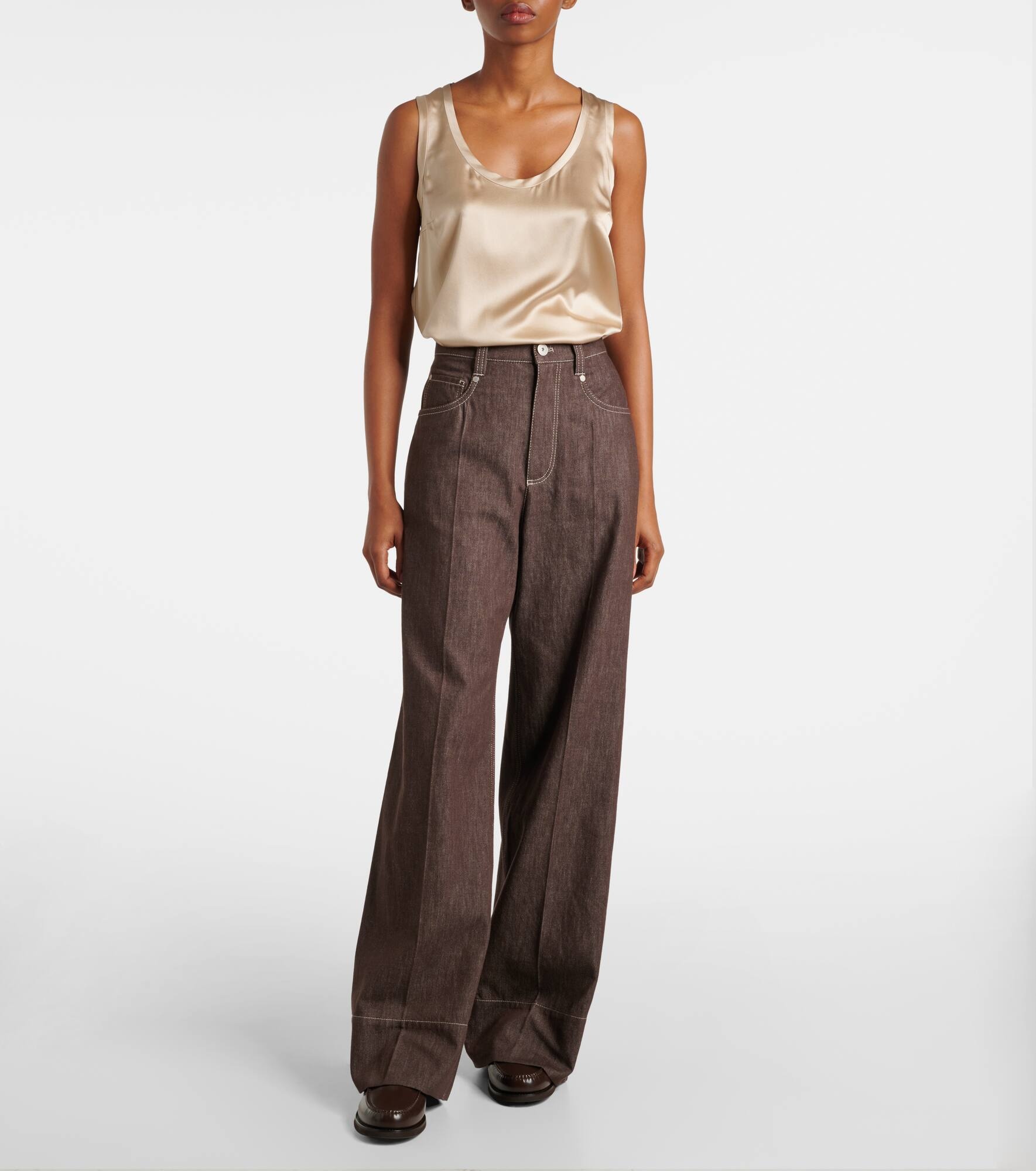 Mid-rise wide-leg jeans - 7