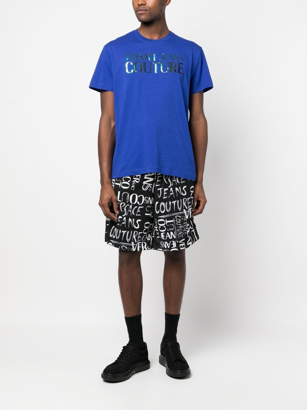 logo-print track shorts - 2