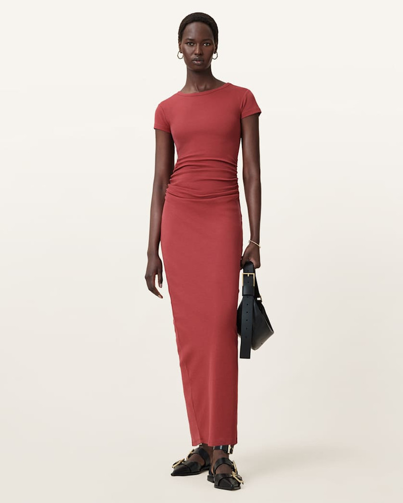 ALLSAINTS KATARINA SHORT SLEEVE SLIM FIT MAXI DRESS outlook