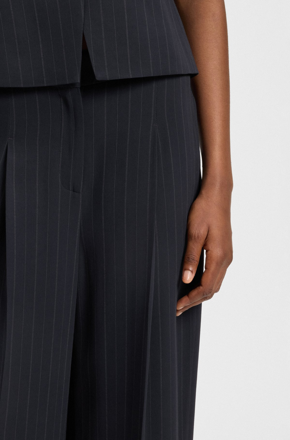 EXTRA-LONG-LENGTH PINSTRIPE TROUSERS WITH WIDE LEG - 5
