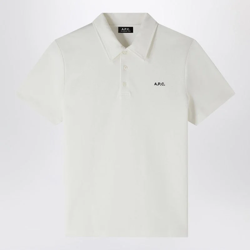 A.P.C. White Short-Sleeved Polo Shirt With Logo Embroidery Men - 1