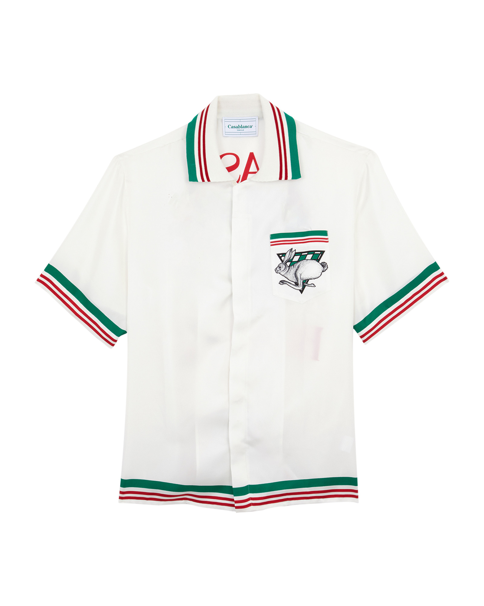 Casa Sport Knit Collar Short Sleeve Silk Shirt - 1